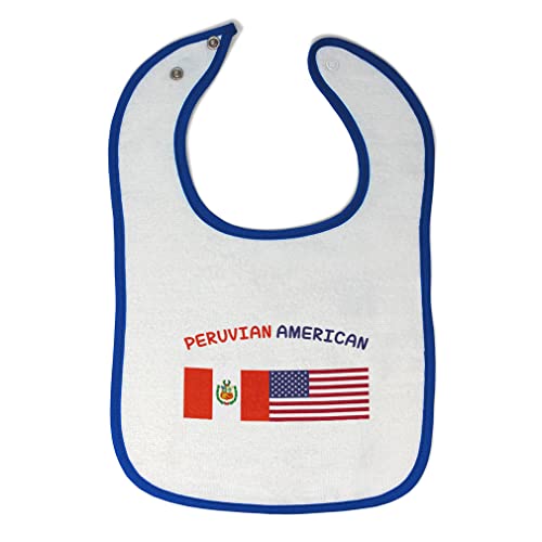 Premium Baby Bibs & Burp Cloths Set - 100% Peruvian Cotton for Toddlers & Infants (White & Royal Blue) - Perfect for Feeding, Drooling & Messy Playtime