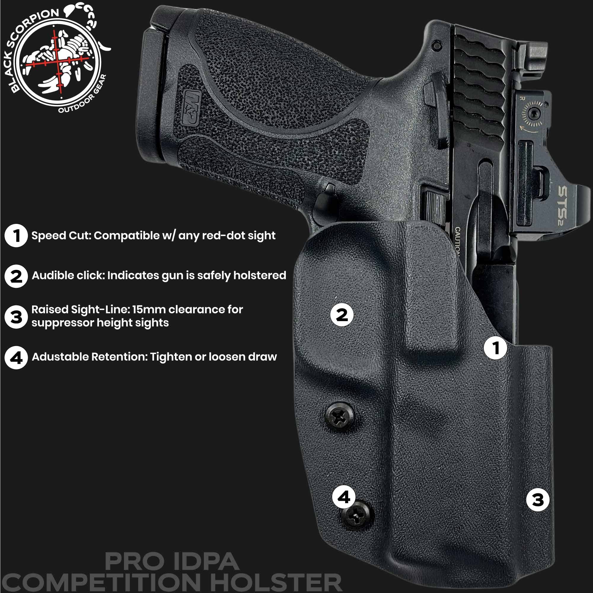 Black Scorpion Gear Pro IDPA Competition Holster for Stoeger STR-9C - Perfect for Tactical Shooting & Range Training