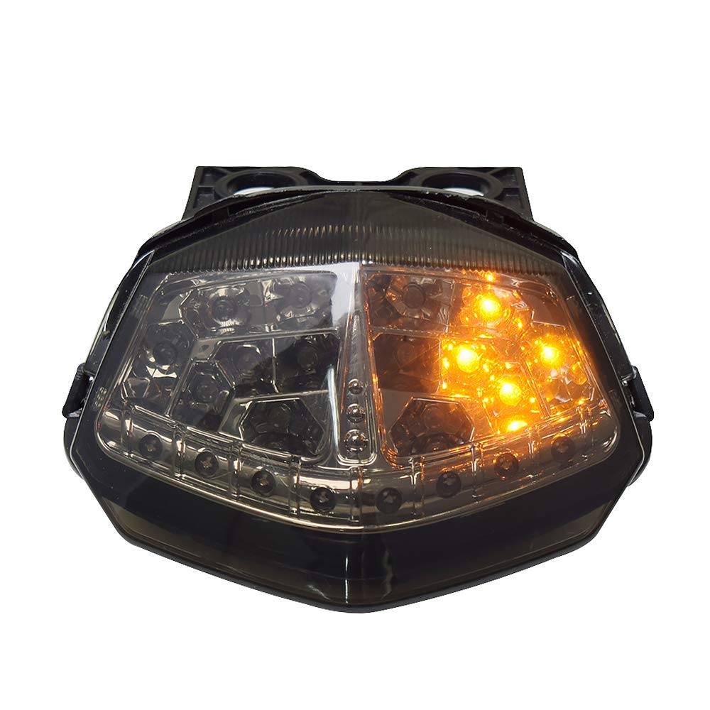 KYN Kawasaki Ninja 250 2008-2012 LED Tail Light Assembly with Integrated Brake & Turn Signals - High Visibility Motorcycle Safety Light for Night Riding & Urban Commuting
