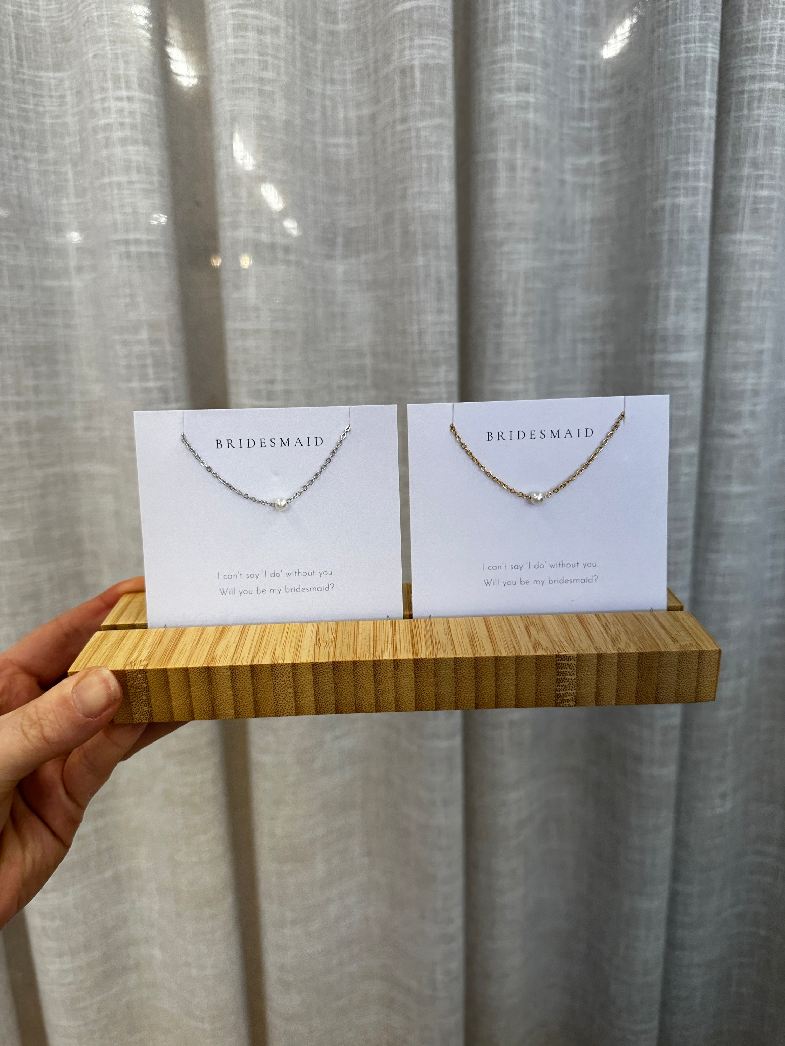 Elegant Silver Bridesmaid Proposal Necklace - Perfect for Wedding Party Gifts & Special Occasions