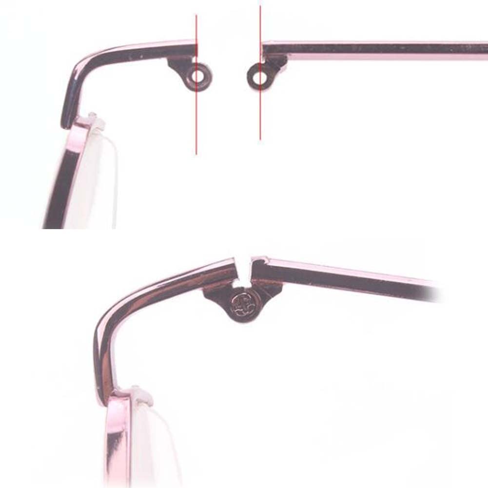 YGNJH Eyeglass Temple Tips Replacement - Plastic Eyeglass Parts, Metal Hinge Strength 1.2mm, 1 Pair Rose Gold | Perfect for Repairing Broken Glasses at Home or Office
