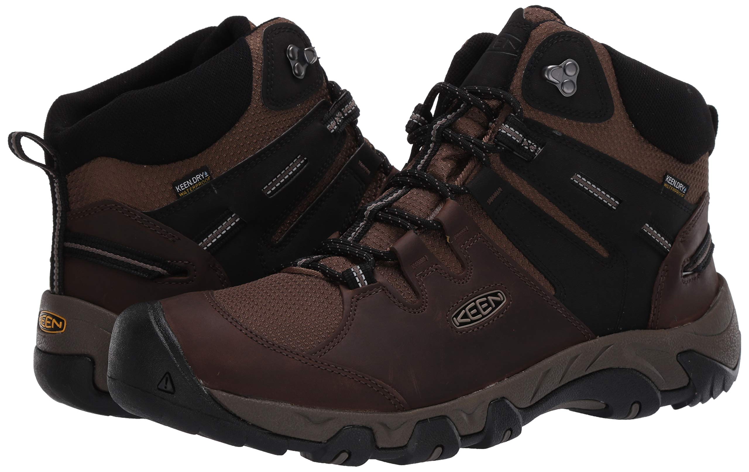 KEEN Men's Steens Mid Height Leather Waterproof Hiking Boots - Durable Outdoor Shoes for Trekking, Camping & Mountain Adventures