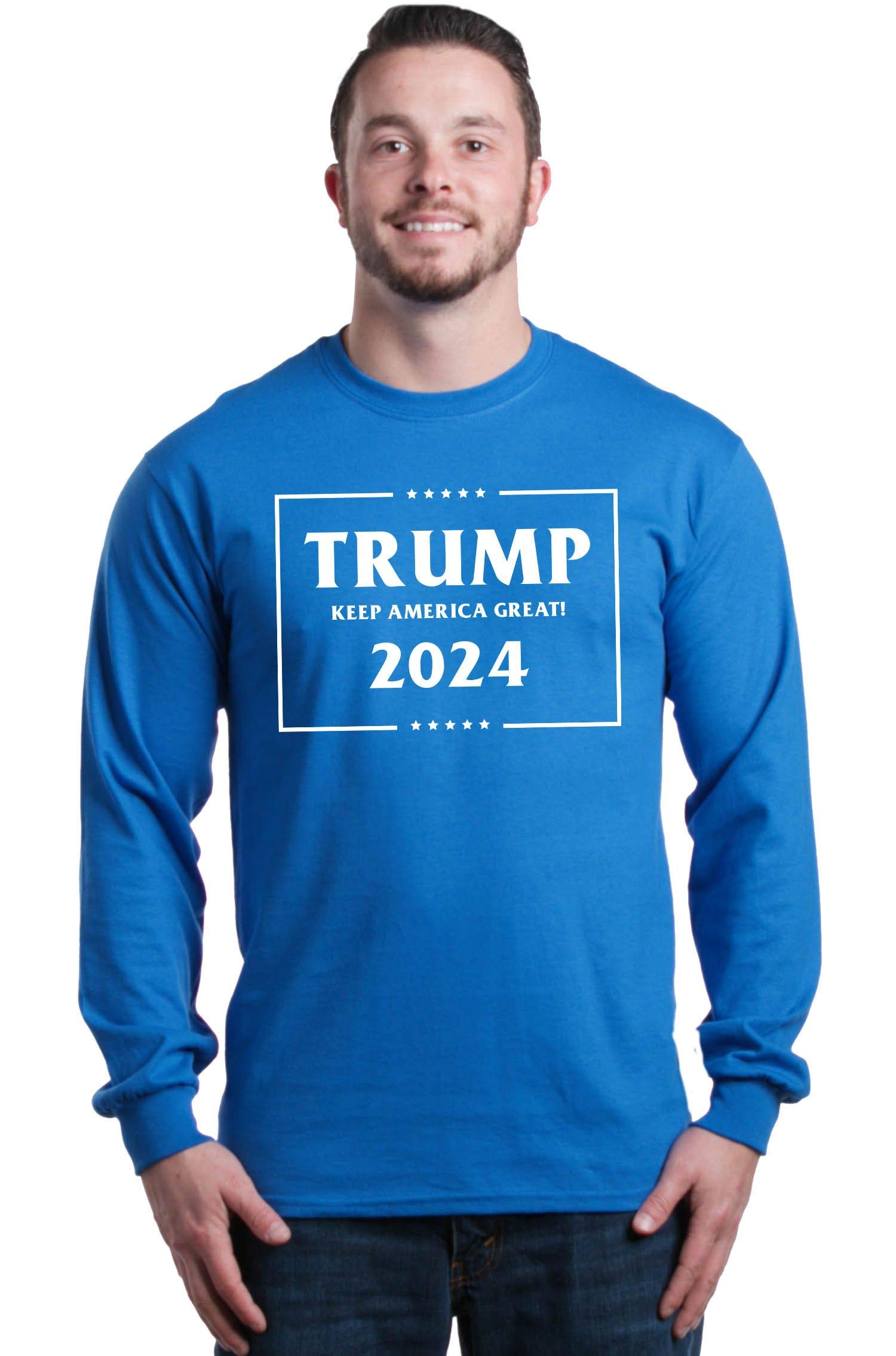 Trump Keep America Great 2024 Long Sleeve Shirt - Patriotic Political Apparel for Campaign Support & Conservative Events | Rally Wear, Election Merchandise, GOP Gifts