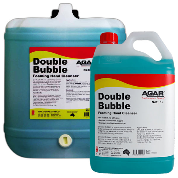 Natural Agar Double Bubble Foaming Hand Wash - Gentle Moisturizing & Antibacterial - Perfect for Kitchen, Bathroom & Office Use