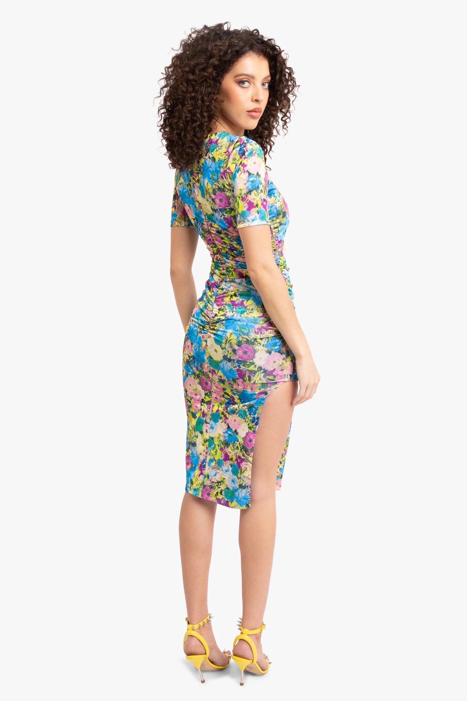 Delina Sheath Dress - Elegant Brushed Bloom Floral Wrap Dress for Women | Perfect for Weddings, Cocktail Parties & Evening Events