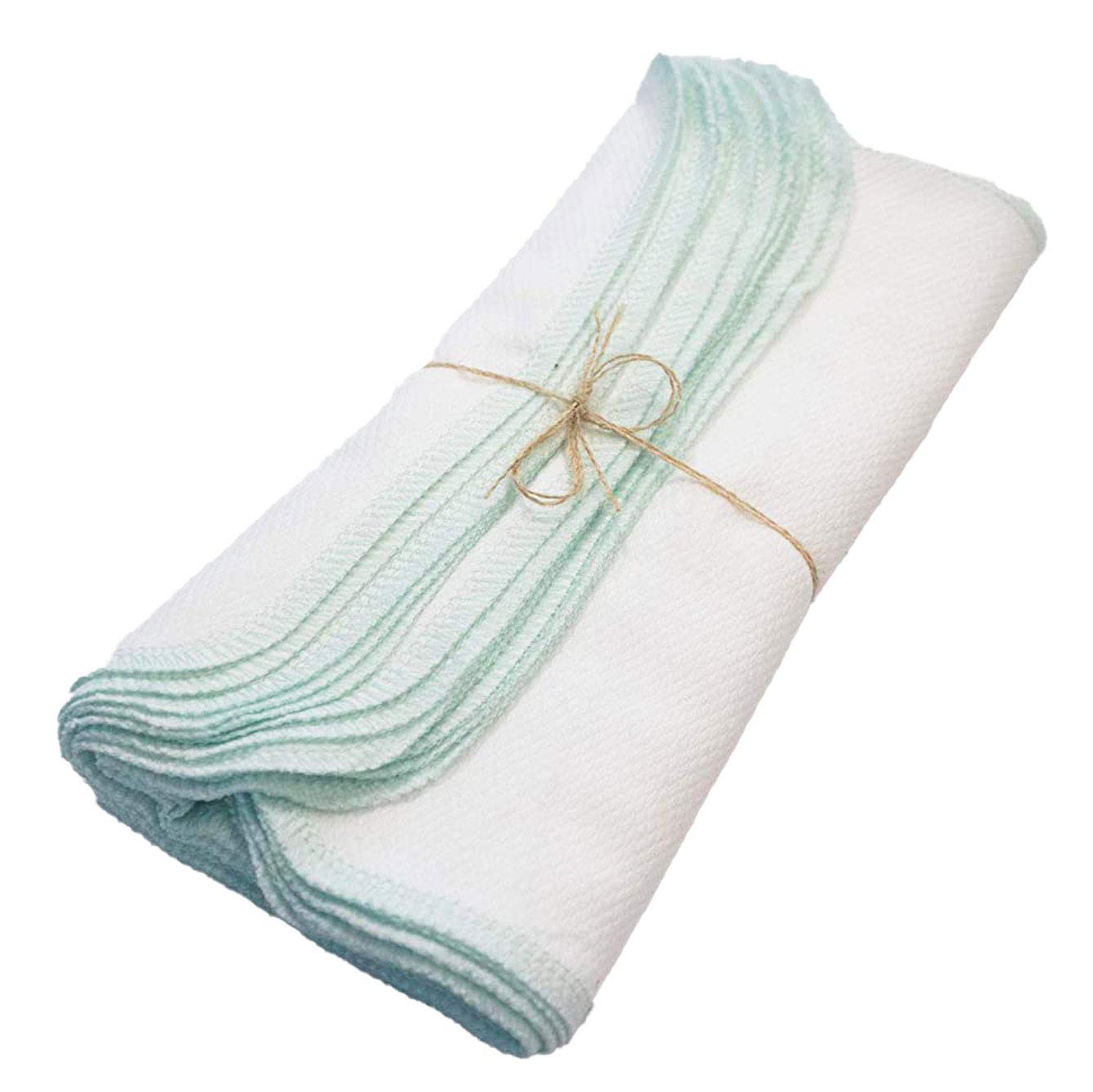 Eco-Friendly Reusable Paper Towels - 12 Pack Washable Kitchen Towels for Cleaning & Spills (Mint Bright White) | Sustainable Alternative to Disposable Paper Towels for Home & Office Use