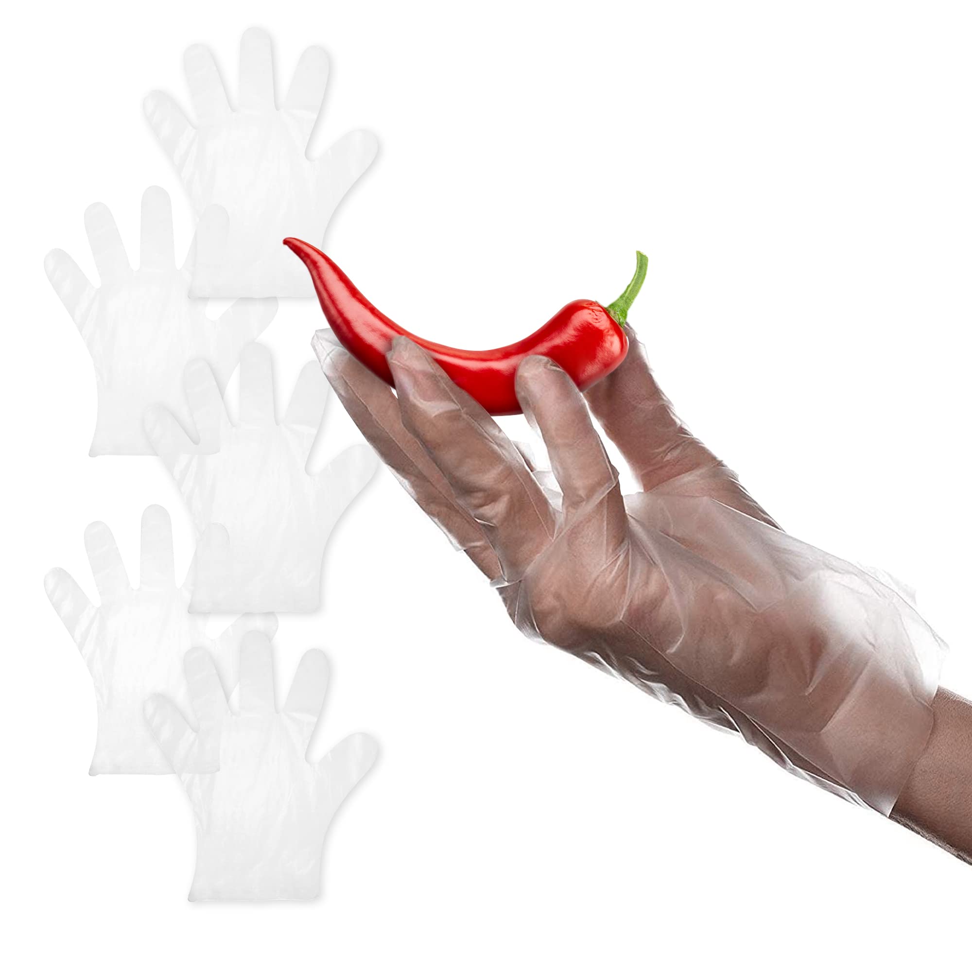 APQ Clear Non-Sterile Polyethylene Gloves - Disposable Food Handling Gloves for Cleaning, Cooking, Supermarkets & Food Service - Perfect for Kitchen, Janitorial & Retail Use