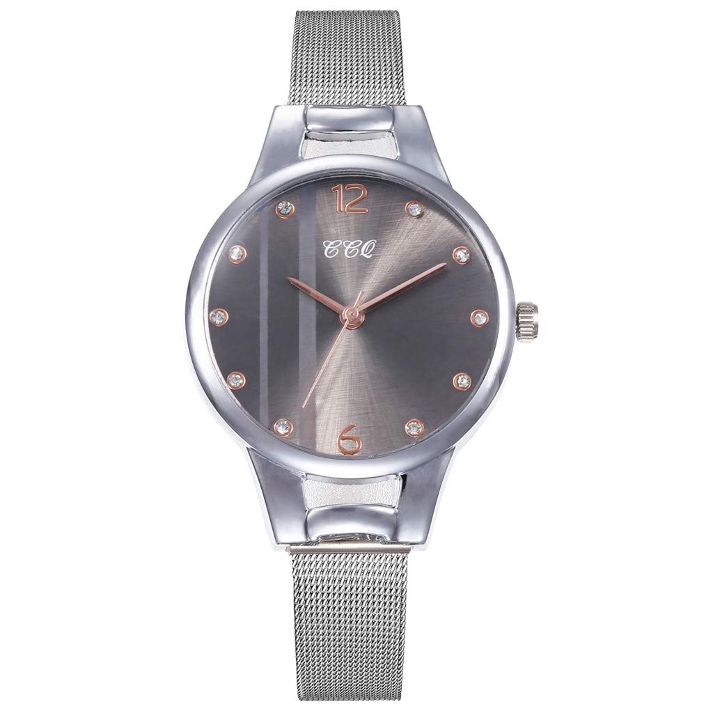 Stainless Steel Analog Quartz Watch for Women - Extra Large Wrist Band with CCQ Movement - Fashion Casual Timepiece for Everyday Wear, Office & Special Occasions