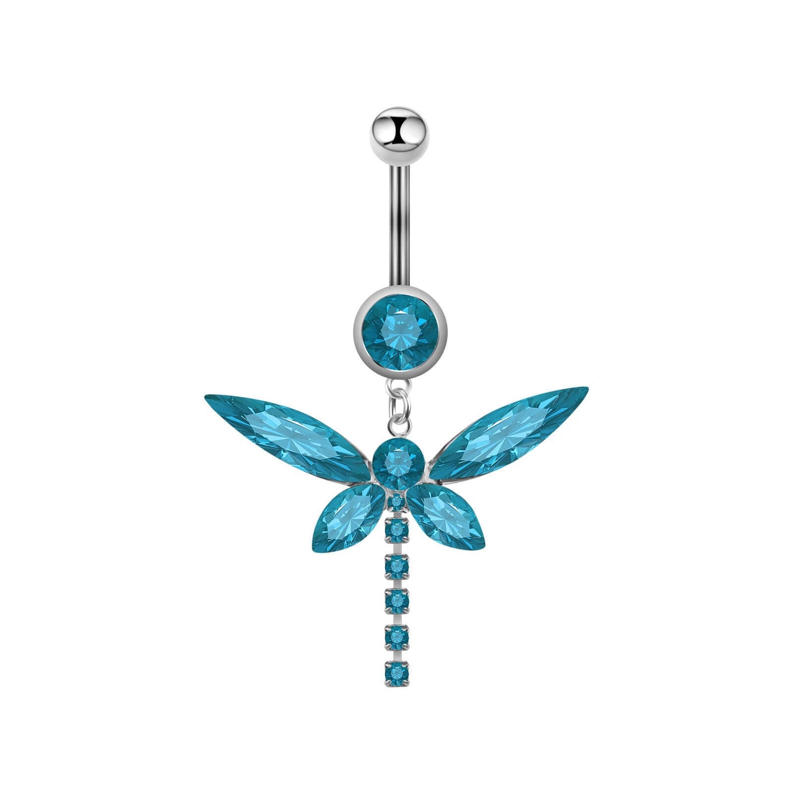 Diamond Butterfly Chain Pendant Belly Ring | 14K Gold Plated Navel Jewelry for Women | Perfect for Piercing, Beach Wear & Special Occasions