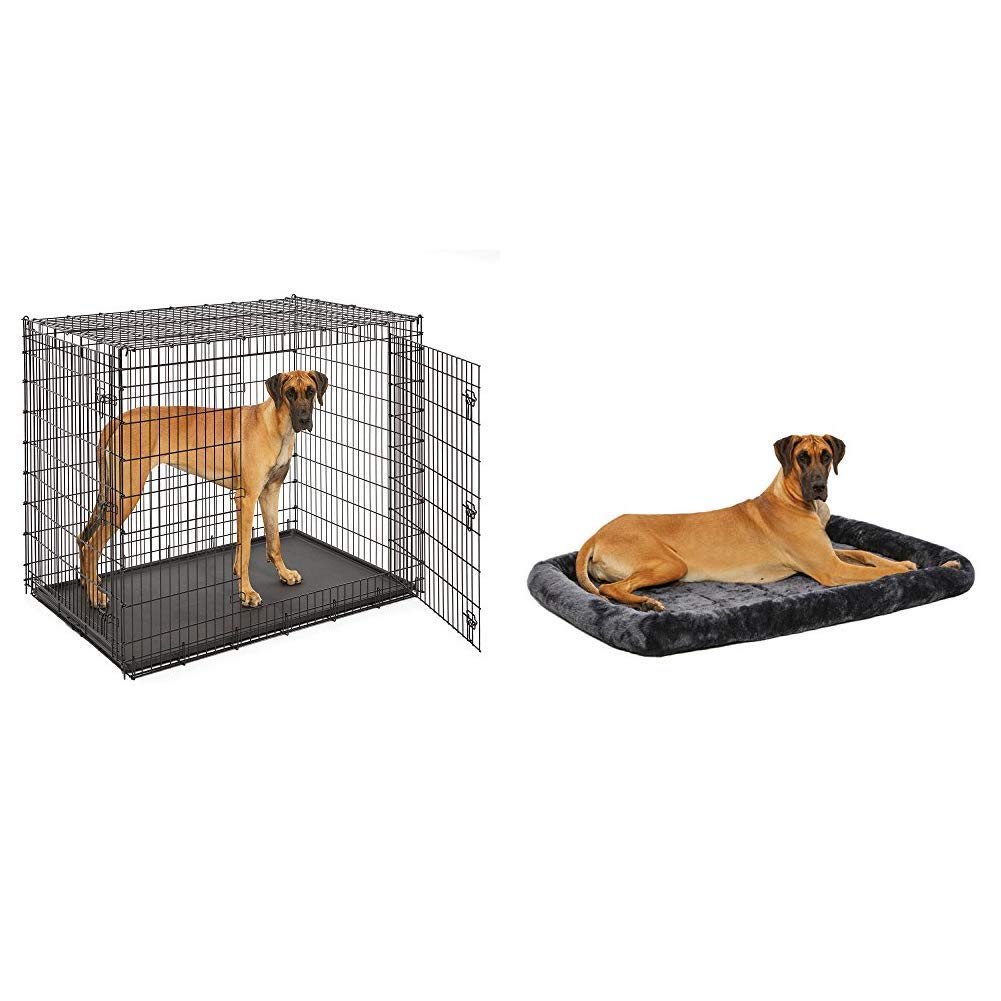 MidWest Homes for Pets XXL Giant Dog Crate with Matching Crate Bed - Heavy Duty Metal Dog Cage for Large Breeds, Indoor & Outdoor Use, Travel & Home Security