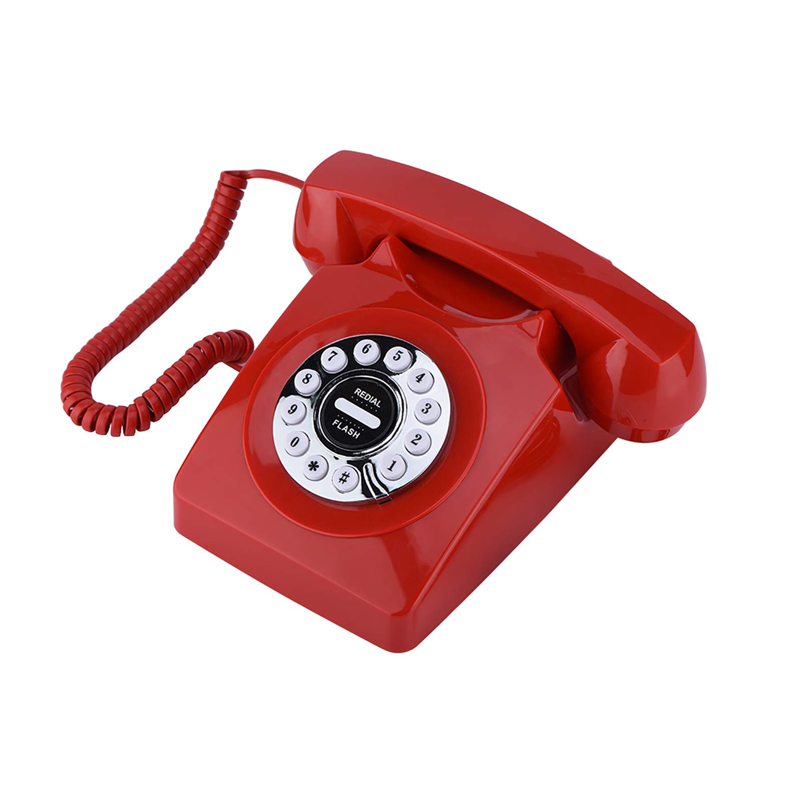 Vintage Retro Rotary Dial Wall Mounted Phone - Antique Western Style Corded Telephone with Number Storage & Classic Decoration for Home, Office, Restaurant (Red) | Perfect for Vintage Themed Decor, Film Props & Gift Ideas
