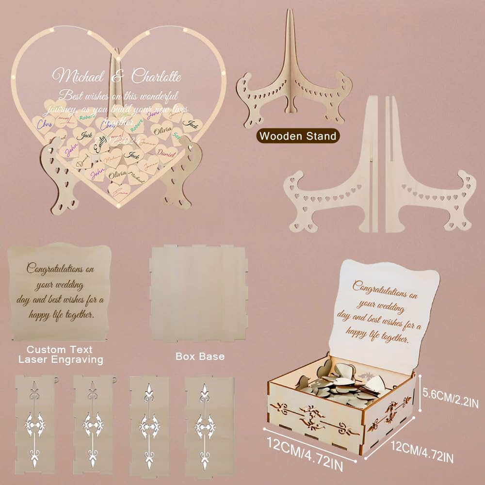 Personalized Wedding Guest Book Alternative - Elegant Keepsake for Weddings, Birthdays, Bar/Bat Mitzvahs, Anniversaries, Graduations & Baby Showers - Perfect Wedding Decor & Memorable Event Guest Book for Cherished Moments