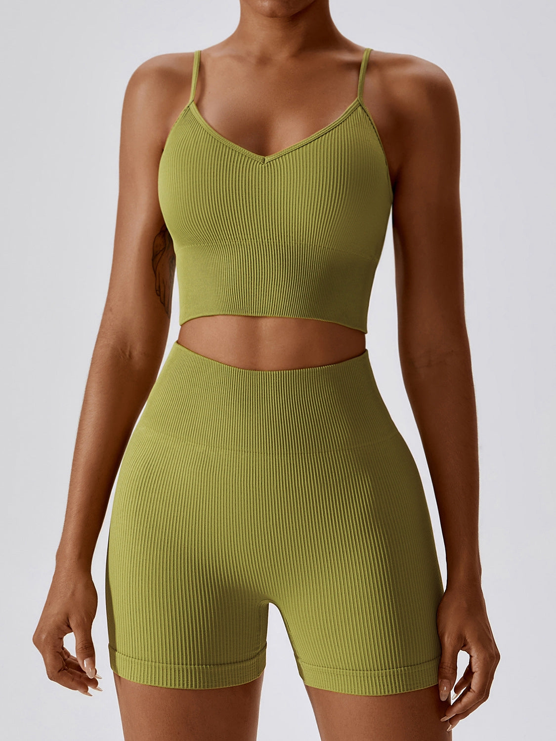 ZASUWA Women's High Waisted Ribbed Scrunch Booty Shorts - Spandex Workout Shorts for Gym, Yoga & Running - Sexy Butt Lifting Fitness Shorts for Women