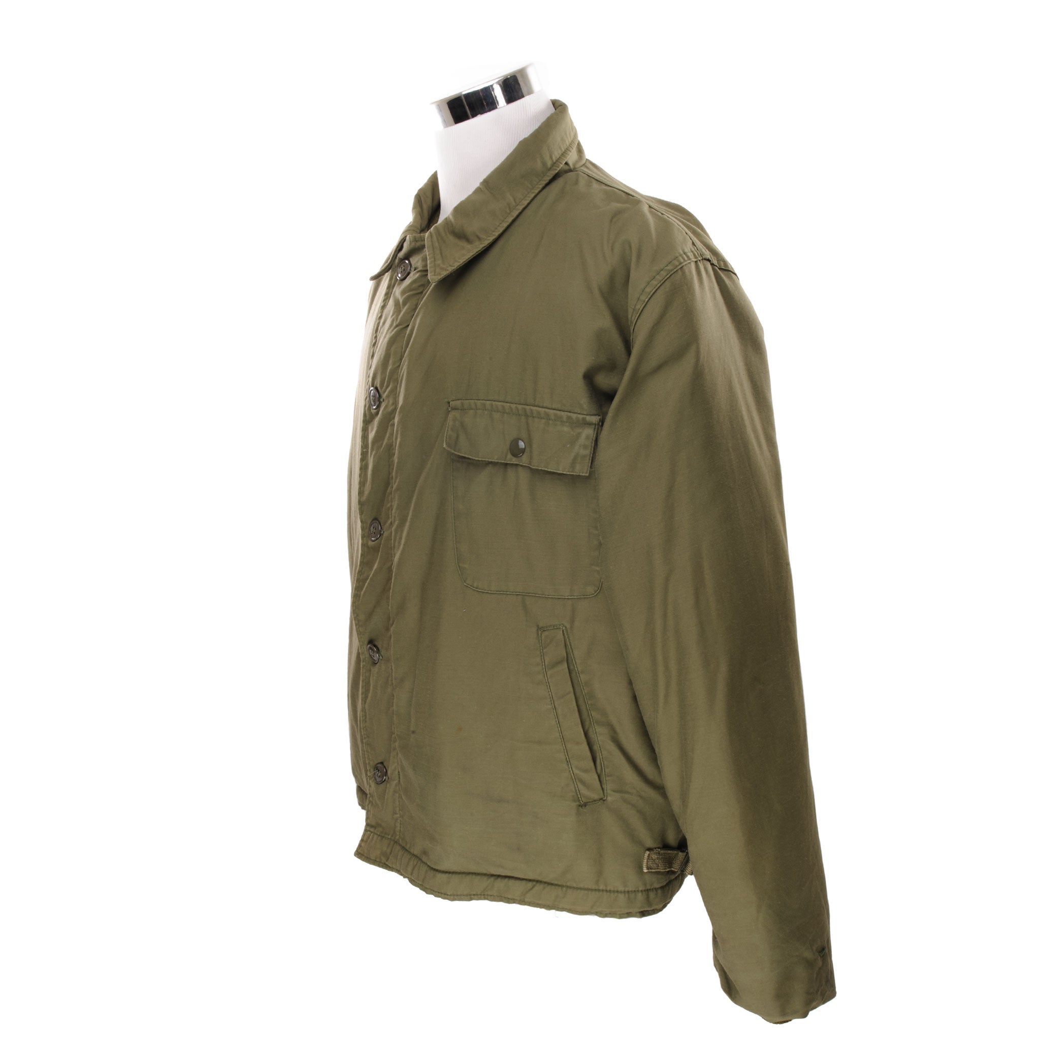 Vintage US Navy A-2 Deck Jacket Cold Weather Flight Bomber Jacket - Vietnam War Era 1974 - Size XL - Perfect for Military Collectors & Outdoor Winter Wear