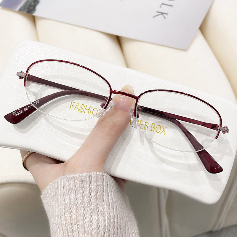 Women's Fashion Half Frame Anti Blue Light Reading Glasses - Stylish & Comfortable for Computer Work, Reading & Screen Time Protection
