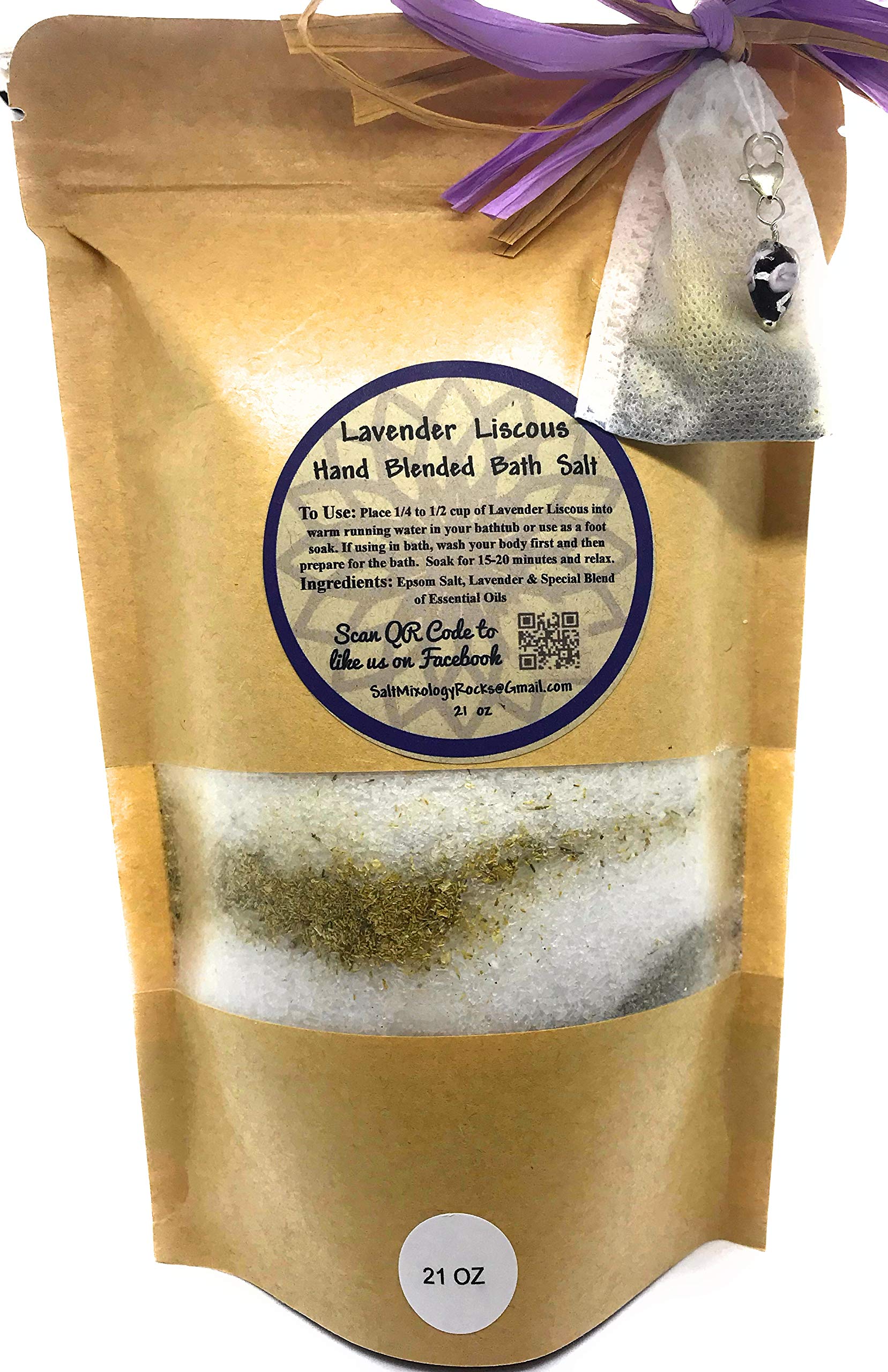 Organic Lavender Bath Salts for Relaxation & Stress Relief - Hand Blended with Essential Oils - Perfect for Spa Night, Self Care & Gift Giving