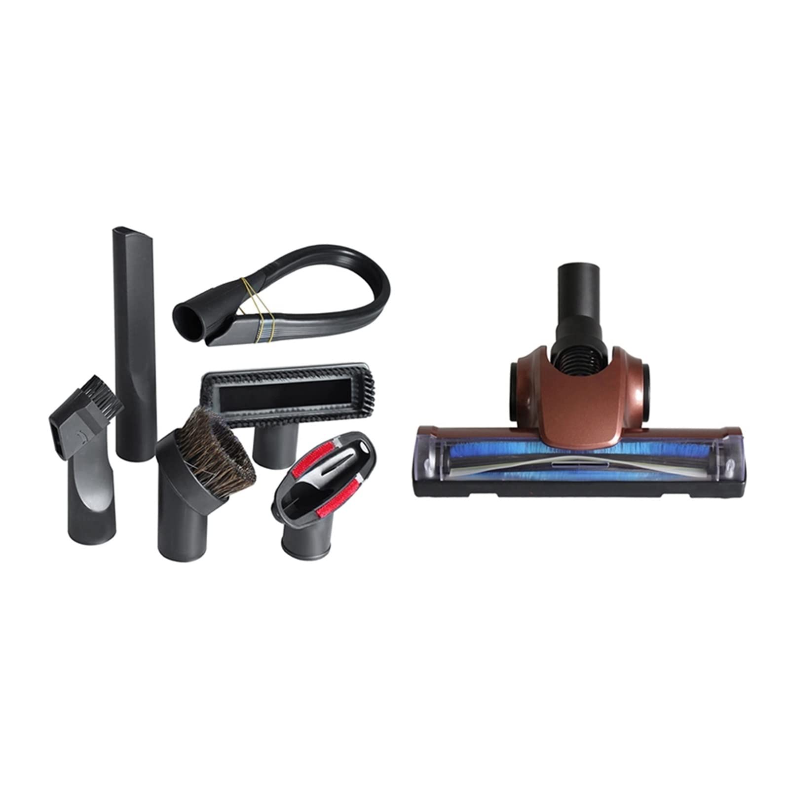 32mm Vacuum Cleaner Parts & Accessories Kit - 1PC Air Brush & 1 Set Floor Cleaning Brush (Burgundy) | Compatible with Most Vacuums | Perfect for Hardwood Floors, Carpets & Car Detailing