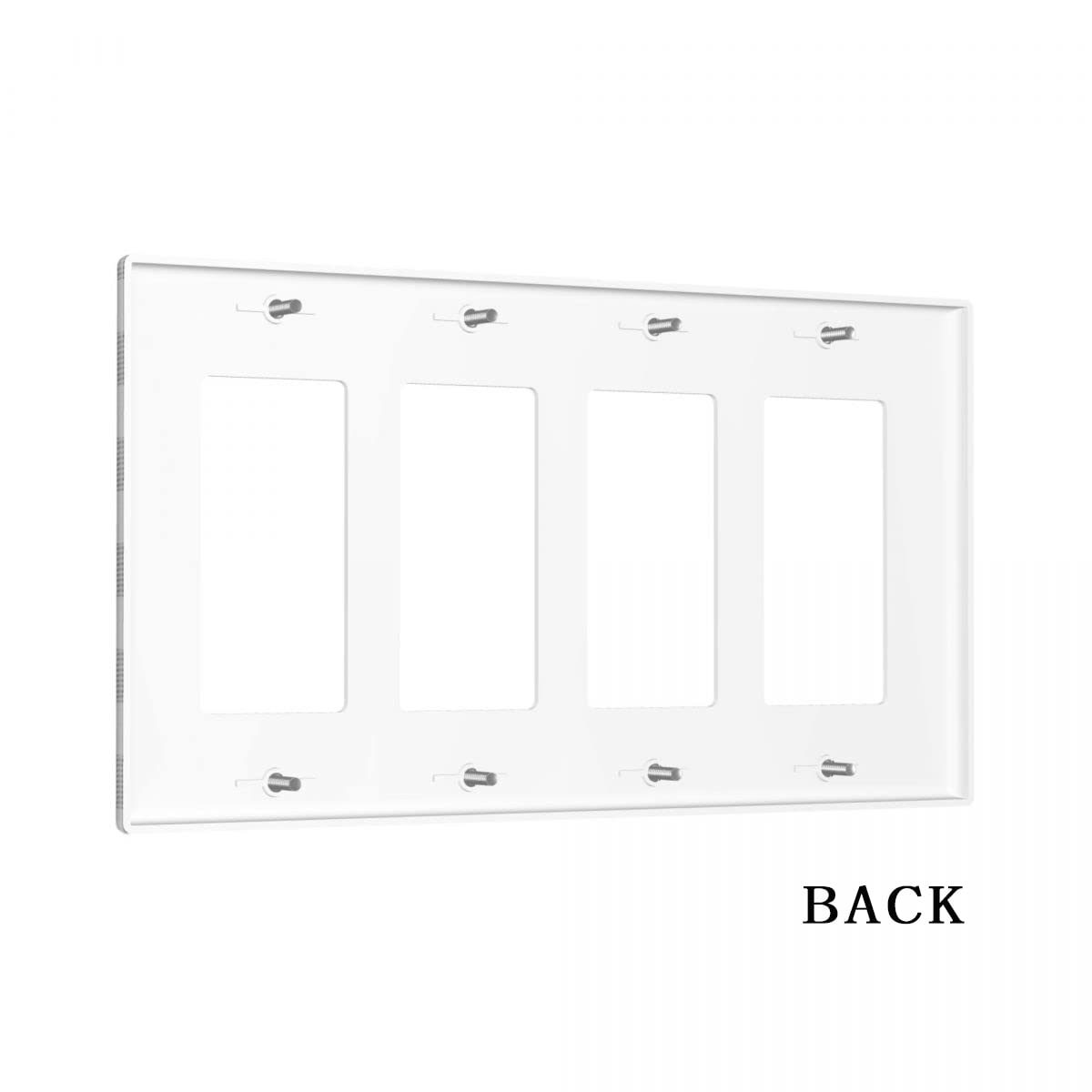 Black and White Buffalo Plaid 4-Gang Rocker Light Switch Cover - Decorative Quad Wall Plate for Outlets & Switches (4.5