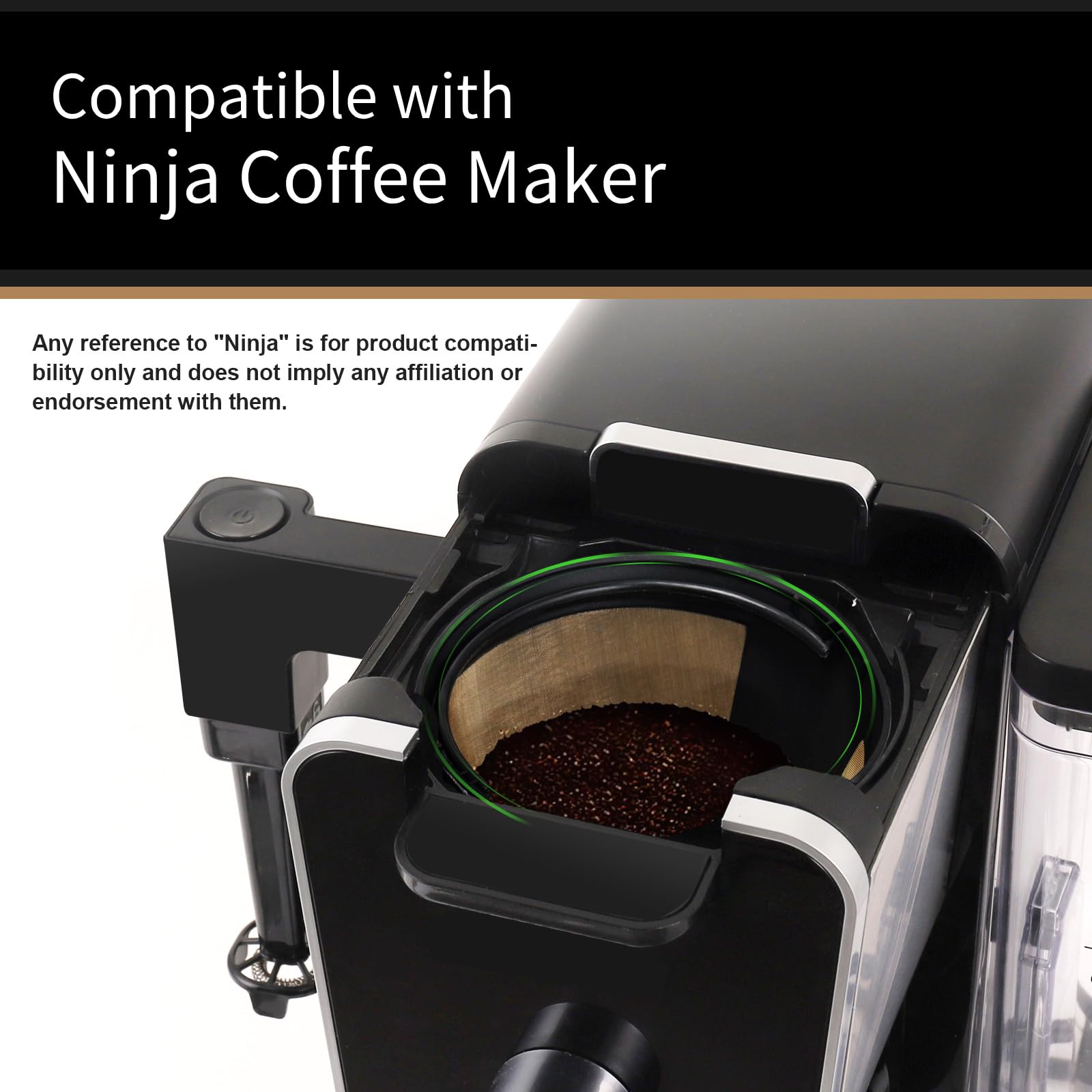 Reusable Coffee Filters for Ninja Dual Brew Coffee Maker - 2 Pack Permanent #4 Coffee Filter Replacement Compatible with Ninja & Cuisinart - Perfect for Home, Office & Camping Use