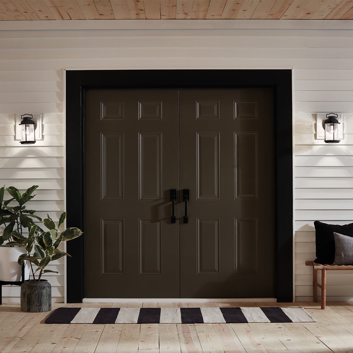 Ashland Bay Small/Medium/Large Wall Lantern - Weathered Zinc/Burnished Bronze Finish Outdoor Lighting for Patio, Garden & Porch Decor