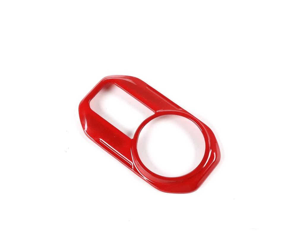 Red ABS Car Headlight Control Panel Sticker Frame Cover Trim for Jeep Wrangler JL & JT Gladiator (2018-2023) - Durable Exterior Decoration & Protection for Off-Road Adventures