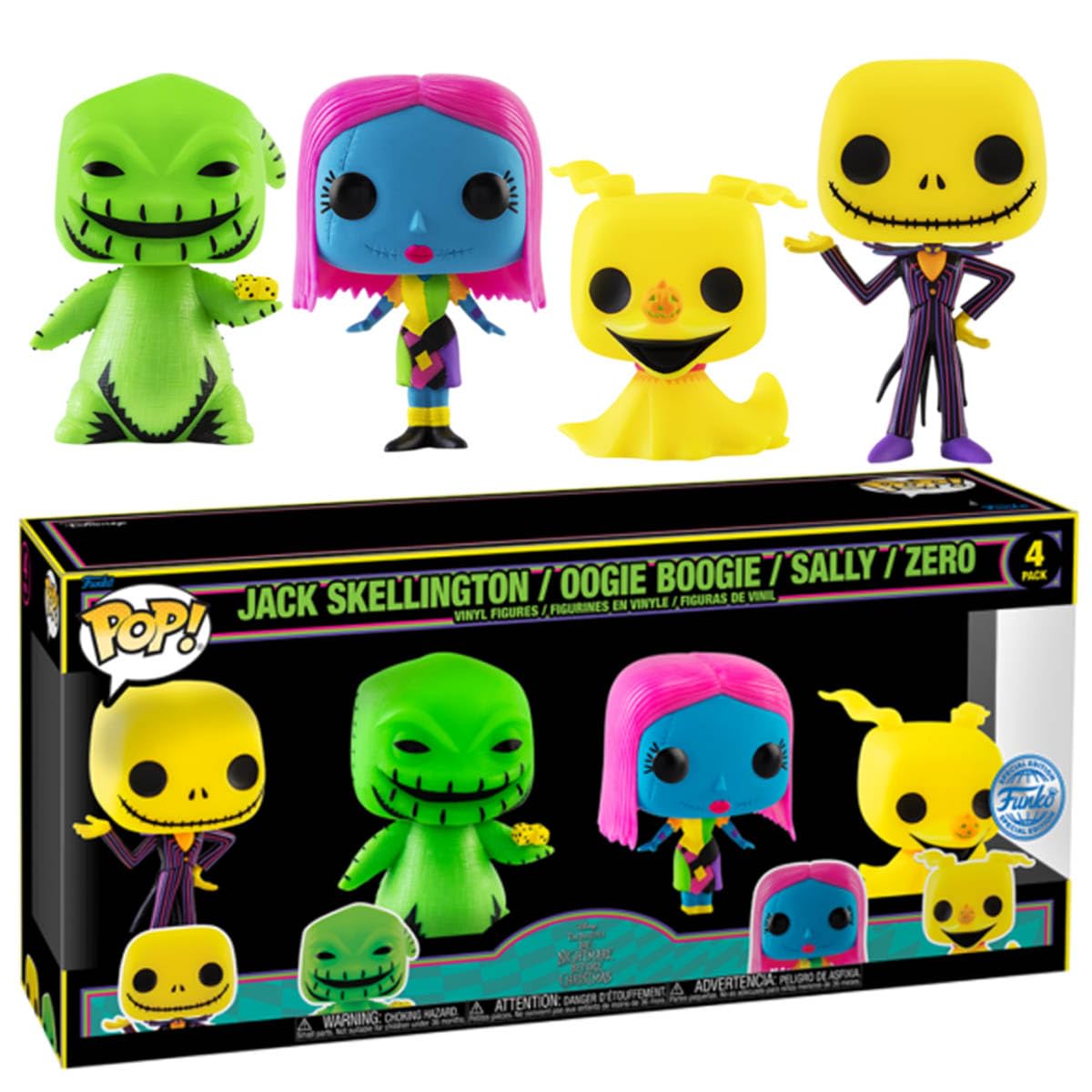 Disney Nightmare Before Christmas POP! Vinyl Figures 4-Pack – 9cm Collectible Movie Figurines – Perfect for Display, Gifts & Halloween Decorations