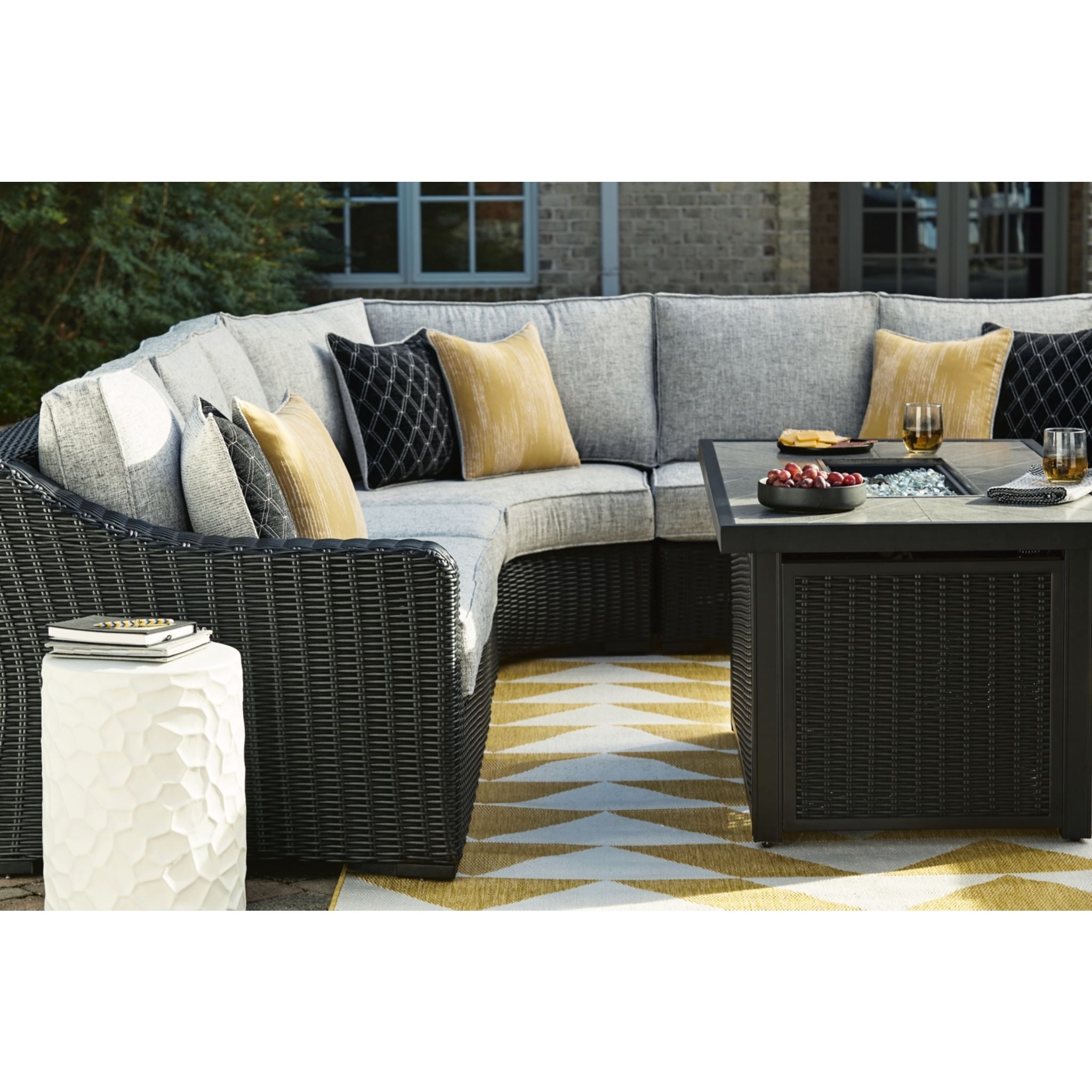 Beachcroft 3-Piece Modular Outdoor Patio Furniture Set - Waterproof Wicker Sofa Sectional with Cushions for Garden, Poolside, Backyard & Balcony