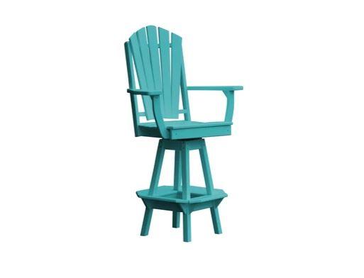 A & L Furniture Adirondack Swivel Bar Chair with Arms - Outdoor Patio, Poolside & Garden Seating for Relaxing & Entertaining