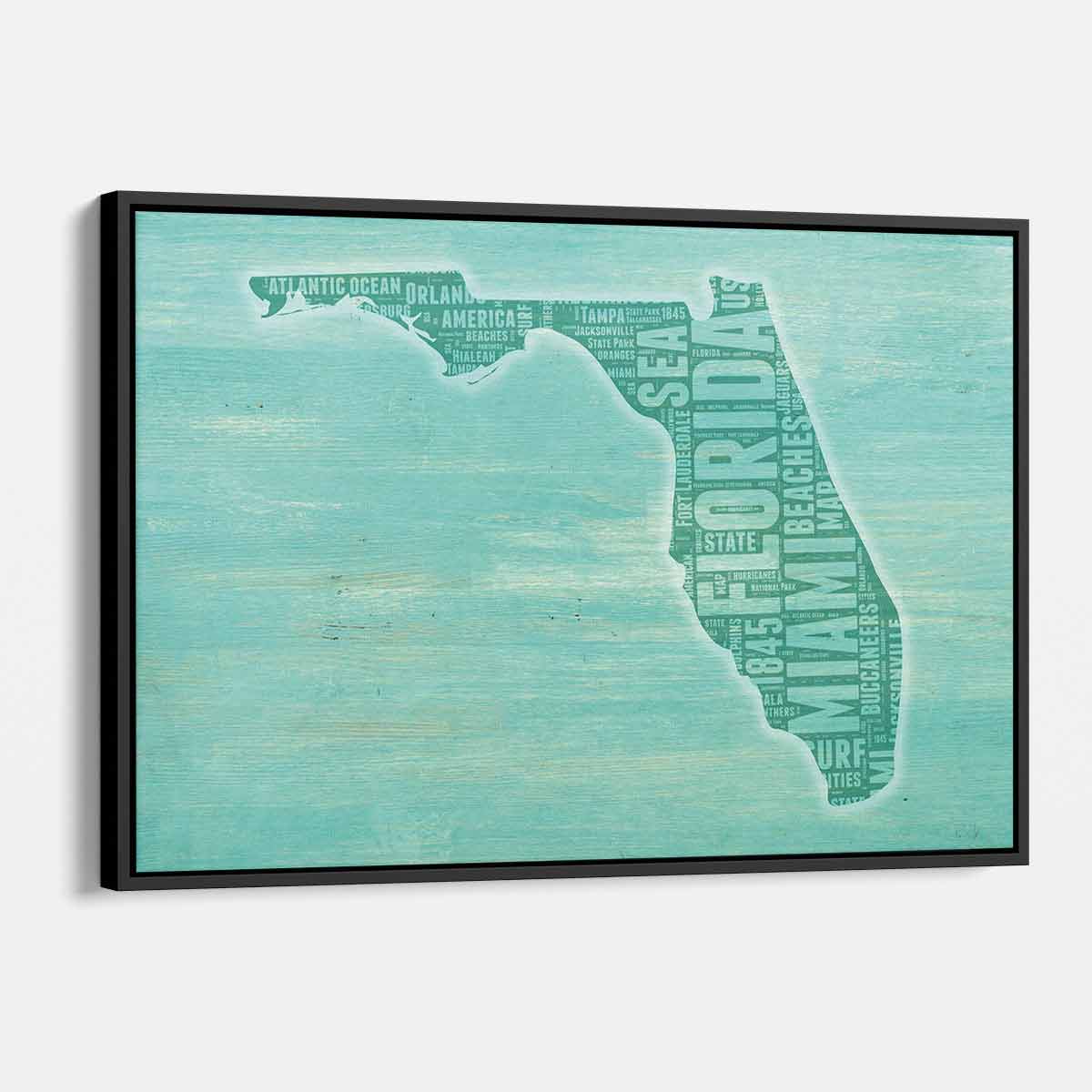 Blue Florida Wall Art Canvas Print - Tropical Beach Ocean Scenery for Home & Office Decor