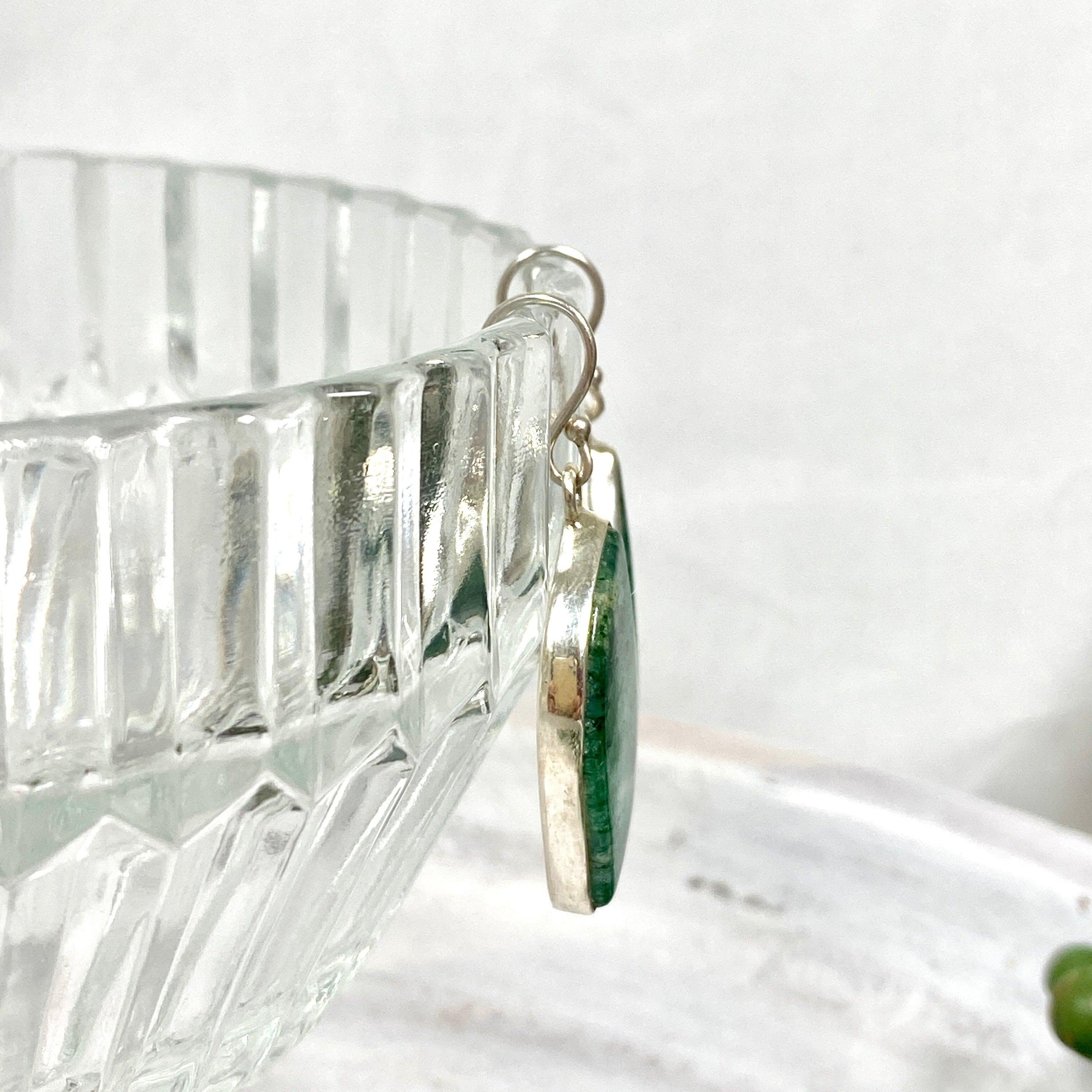 Green Aventurine Freeform Earrings KEGJ1124 - Natural Stone Dangle Earrings for Women, Boho Chic Jewelry for Everyday Wear & Special Occasions