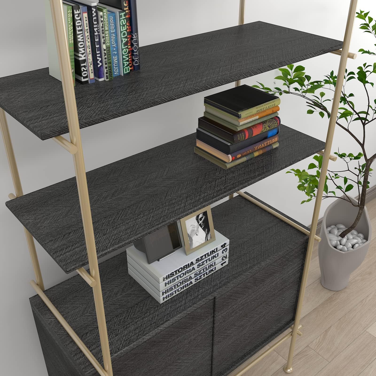 YENHOME Black Wood Contact Paper Peel and Stick 17.7