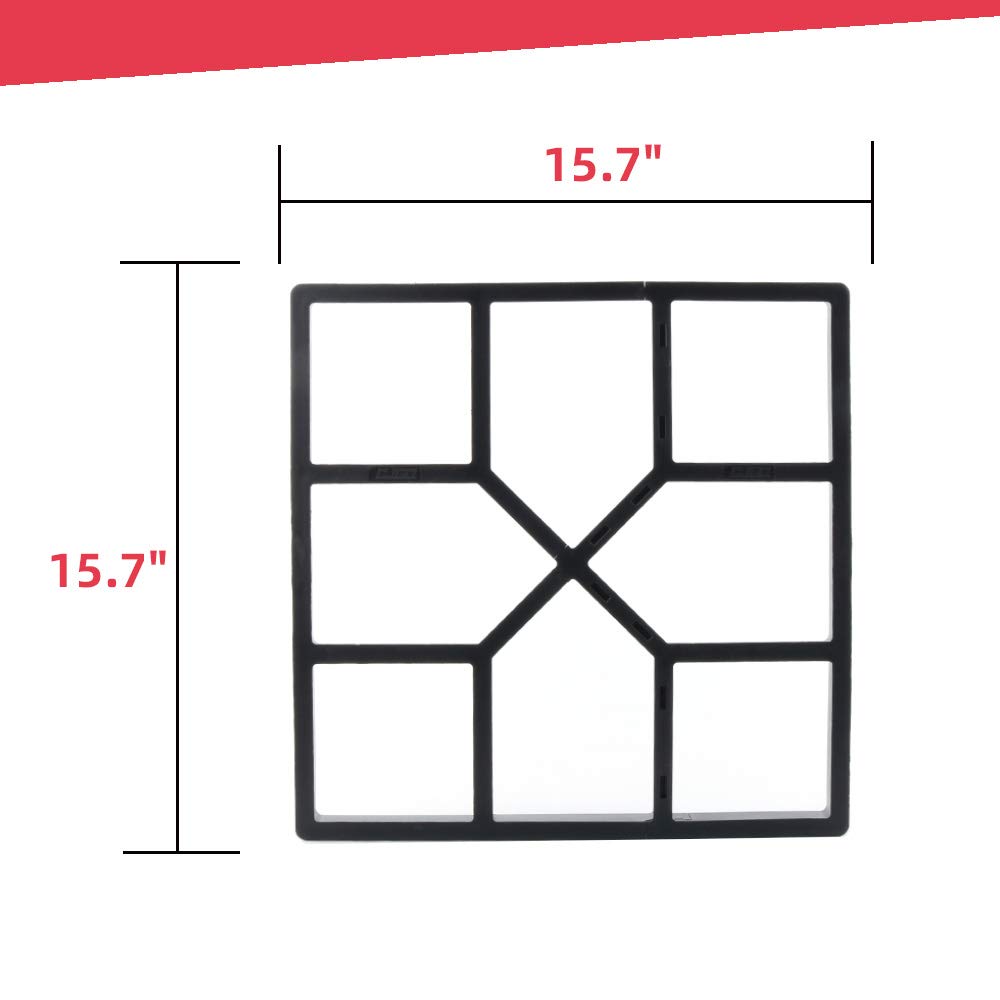 Anothera 15.7x15.7x1.57 Inch Reusable Concrete Path Maker Mold - Square Stepping Stone Paver for DIY Walkway, Lawn, Patio & Garden Paving - Perfect for Yard Landscaping and Outdoor Decor