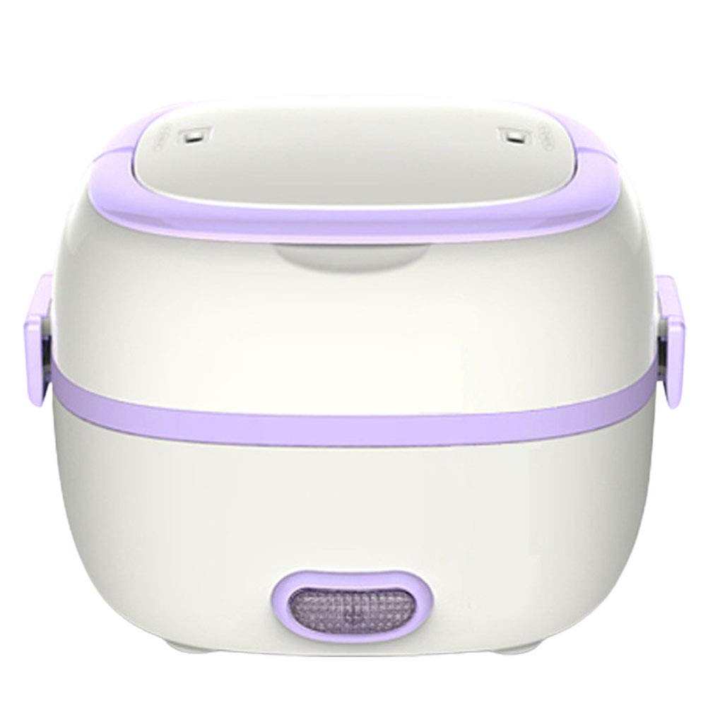 Cabilock Electric Lunch Box - Portable Food Warmer & Mini Rice Cooker with Steamer Function, Thermal Insulation Food Storage Container for Home, Office, Hiking & Travel (Purple, US Plug) | Perfect for Meal Prep, Commuting & Outdoor Adventures