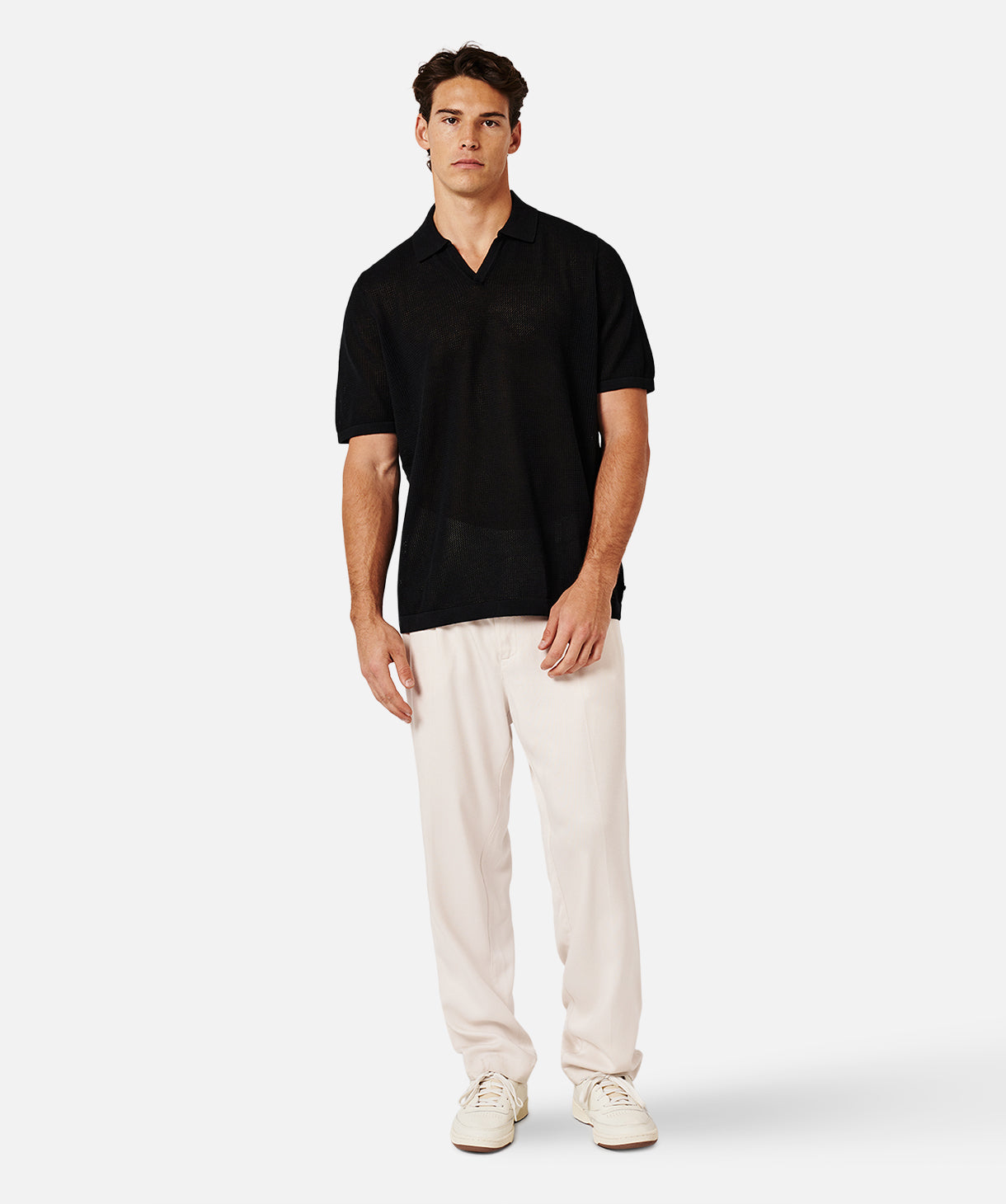 Nanterre Men's Polo Shirt - Classic Black Cotton Short Sleeve Casual Shirt for Golf, Business & Everyday Wear