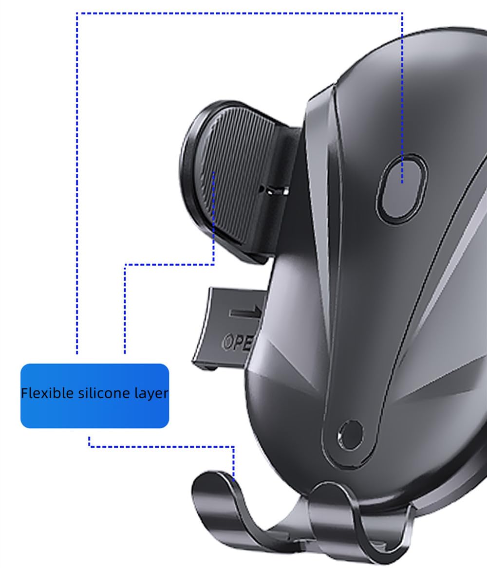 Universal Car Phone Holder - Adjustable Metal Hose Dashboard & Windshield Mount for iPhone, Samsung (4.5-6.7 Inch) | Secure Hands-Free Driving Accessory for GPS Navigation & Road Trips