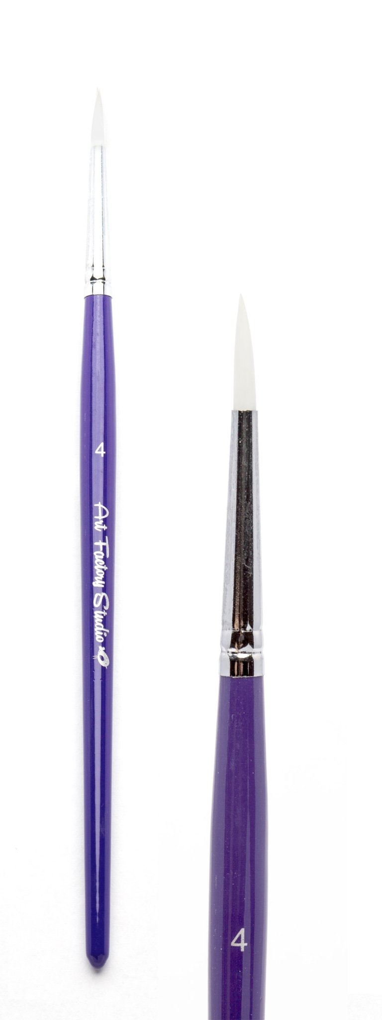 Art Factory Studio #4 Round Paint Brush - Professional Artist Brush for Acrylic, Oil & Watercolor Painting - Perfect for Canvas, Paper & DIY Art Projects