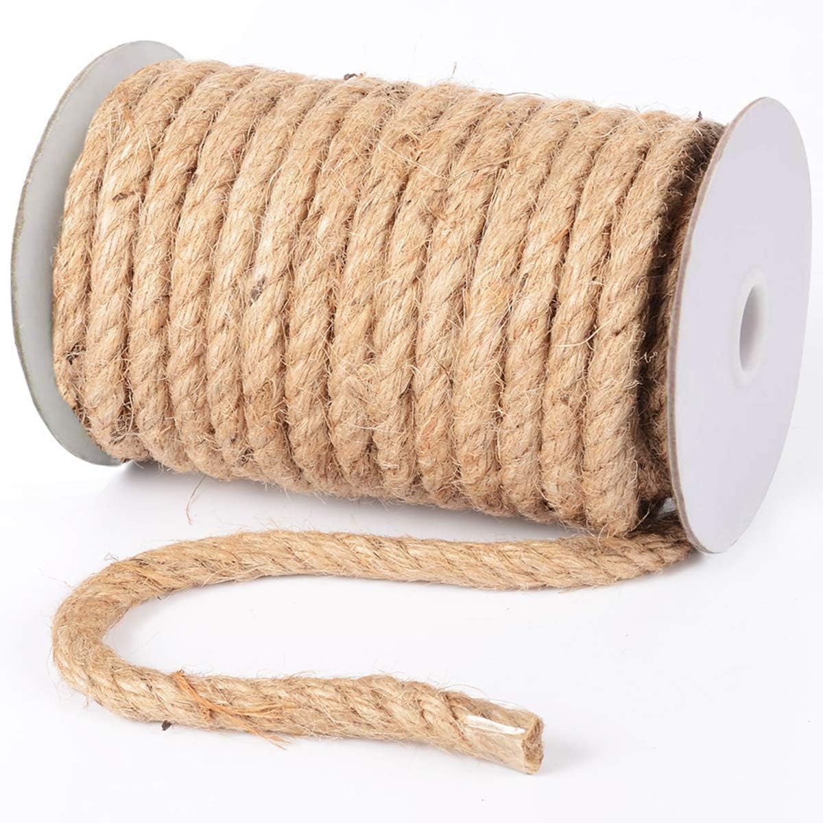 Natural Jute Rope 10mm x 30m - Eco-Friendly Hemp Rope for DIY Crafts, Cat Scratching Posts, Home Decor & Garden Projects - Perfect for Macrame, Wrapping, and Decorative Knotting