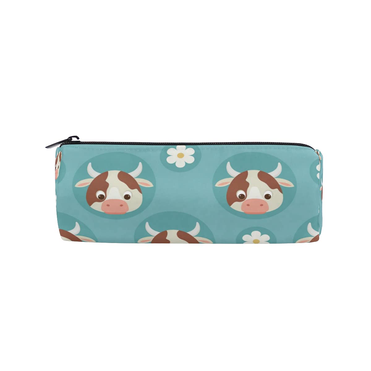 Cute Cow Flower Cartoon Pencil Case with Zipper - Pen Pouch Bag Organizer for Makeup Brushes, School & Office Supplies - Perfect for Girls, Women, Teens & Adults (Ideal for School, Work, Travel & Daily Organization)