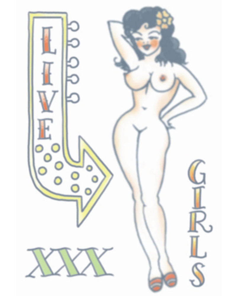 1950s Vintage Pin Up Girl Temporary Tattoos - Waterproof Fake Tattoos for Women - Perfect for Costume Parties, Halloween, and Retro Themed Events