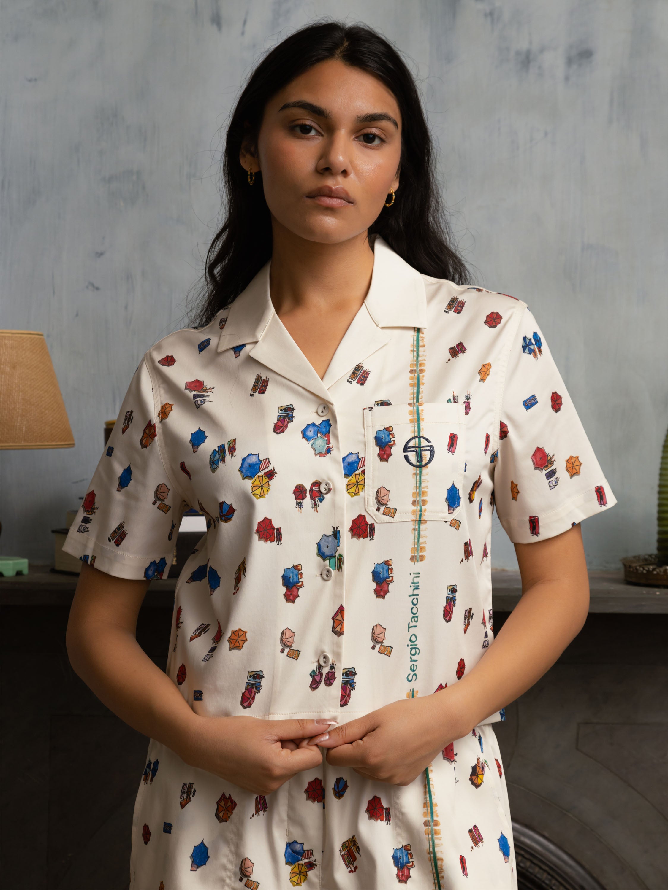Women's Tosca Short Sleeve T-Shirt - Soft Cotton Casual Top with Gardenia Print | Perfect for Summer Outfits, Beach Trips, and Everyday Wear