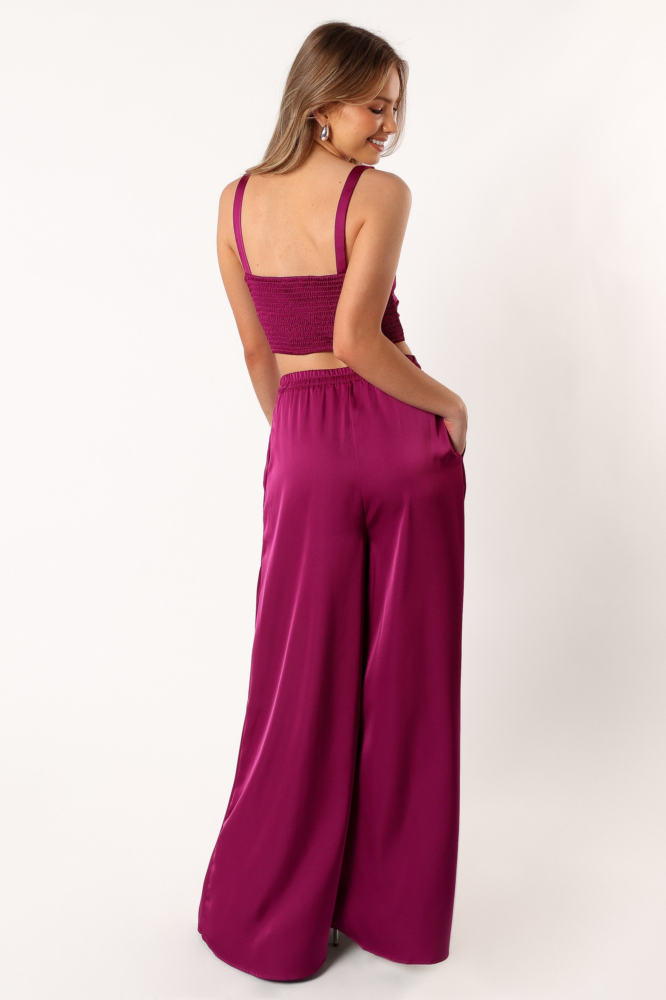 Felix Women's Two Piece Outfit Set - Stylish Magenta Tops & Bottoms for Casual Wear, Lounge & Summer Fashion