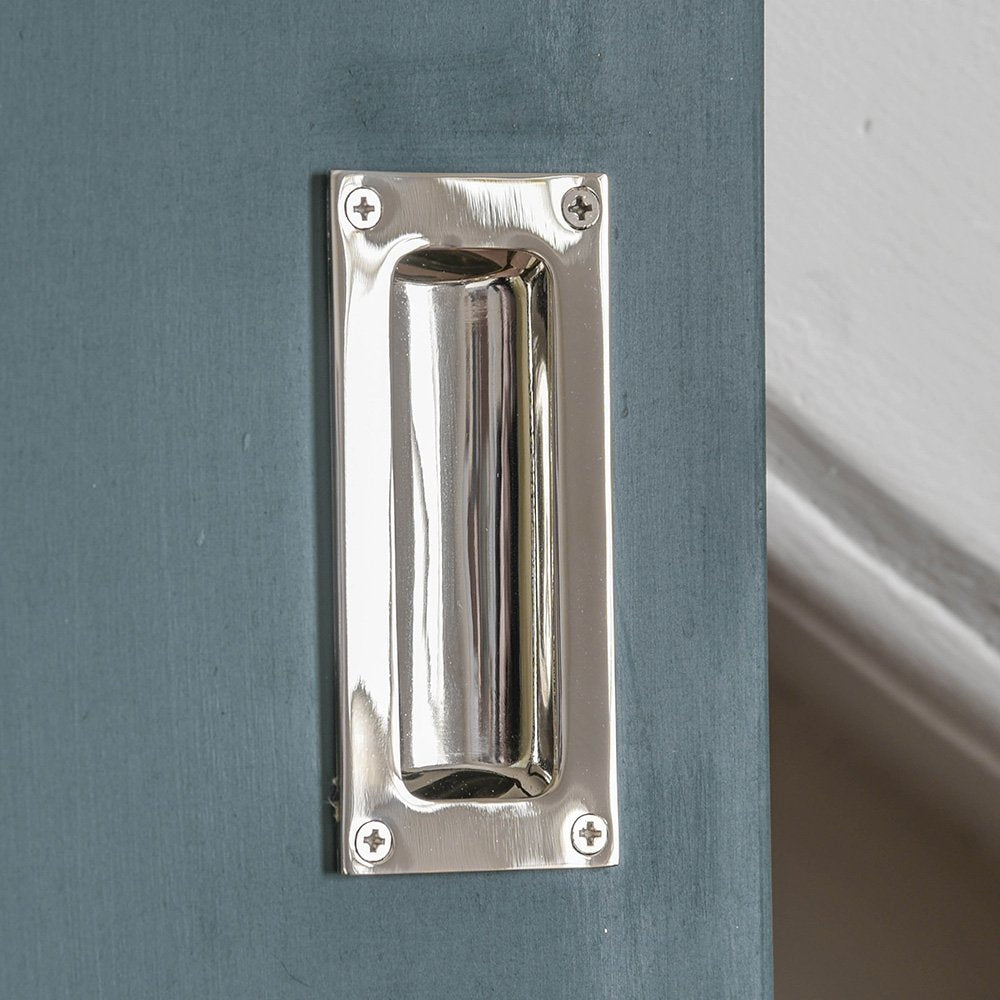 Polished Nickel Flush Door Handle - Modern Cabinet & Drawer Pull - Perfect for Kitchen, Bathroom & Office Furniture Hardware Upgrade