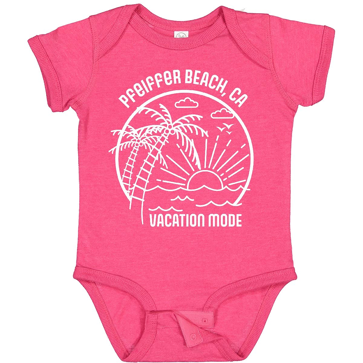 Inktastic Summer Vacation Mode Pfeiffer Beach California Baby Bodysuit - Cute Infant Onesie for Beach Trips & Family Vacations - Perfect Gift for Newborns & Toddlers