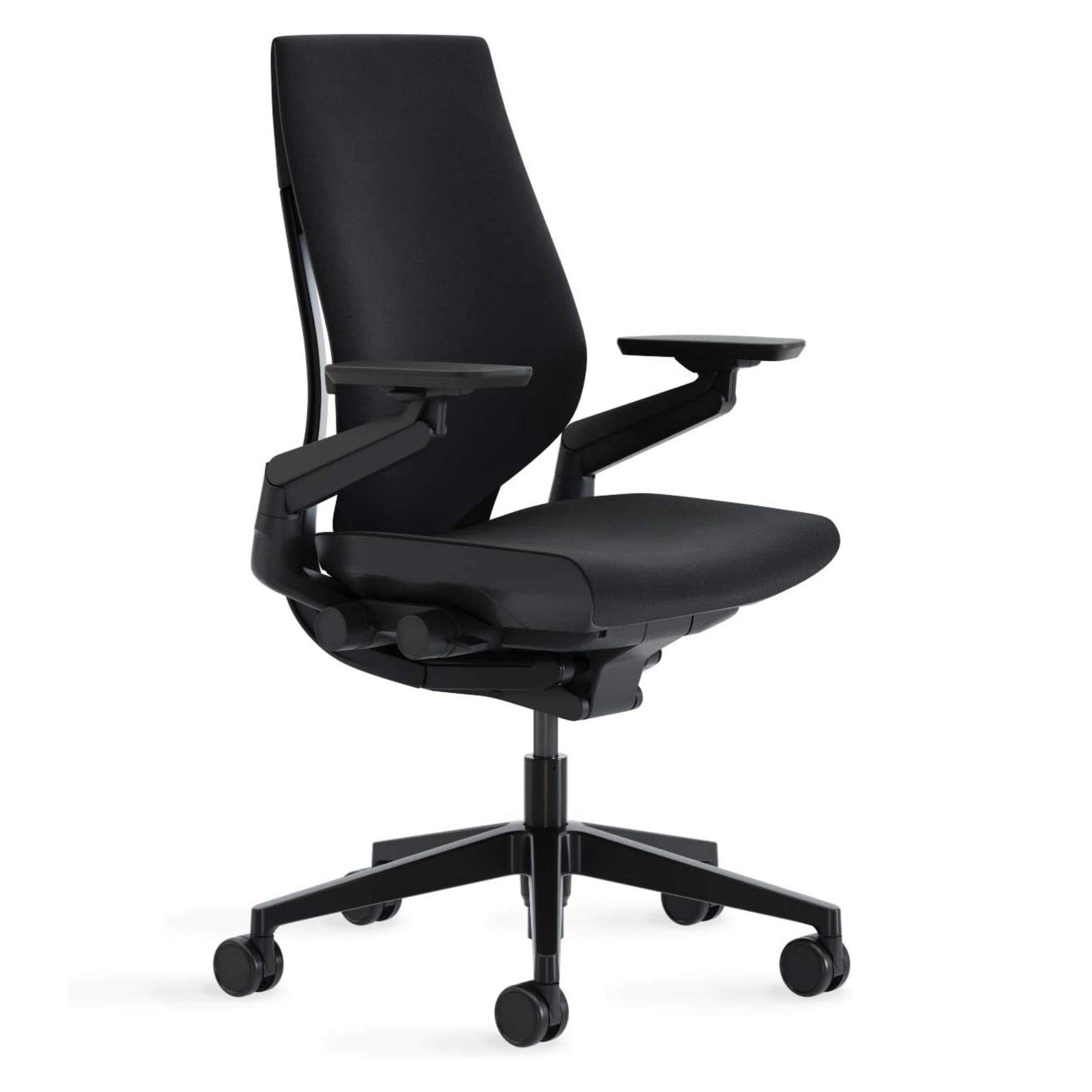 Steelcase Gesture Ergonomic Office Chair with Wheels - Adjustable 360-Degree Arms, Licorice Fabric & Dark Frame - Perfect for Home Office, Gaming & Workspaces