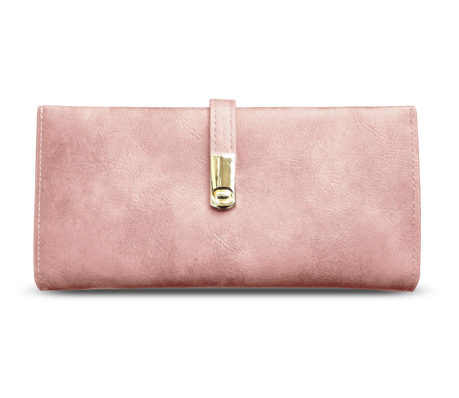 Slim Leather Wallet for Women - RFID Blocking Bifold Wallet with Magnetic Closure, Large Capacity Card Holder & Coin Purse (Pink) | Perfect for Everyday Use, Travel, and Gift Giving