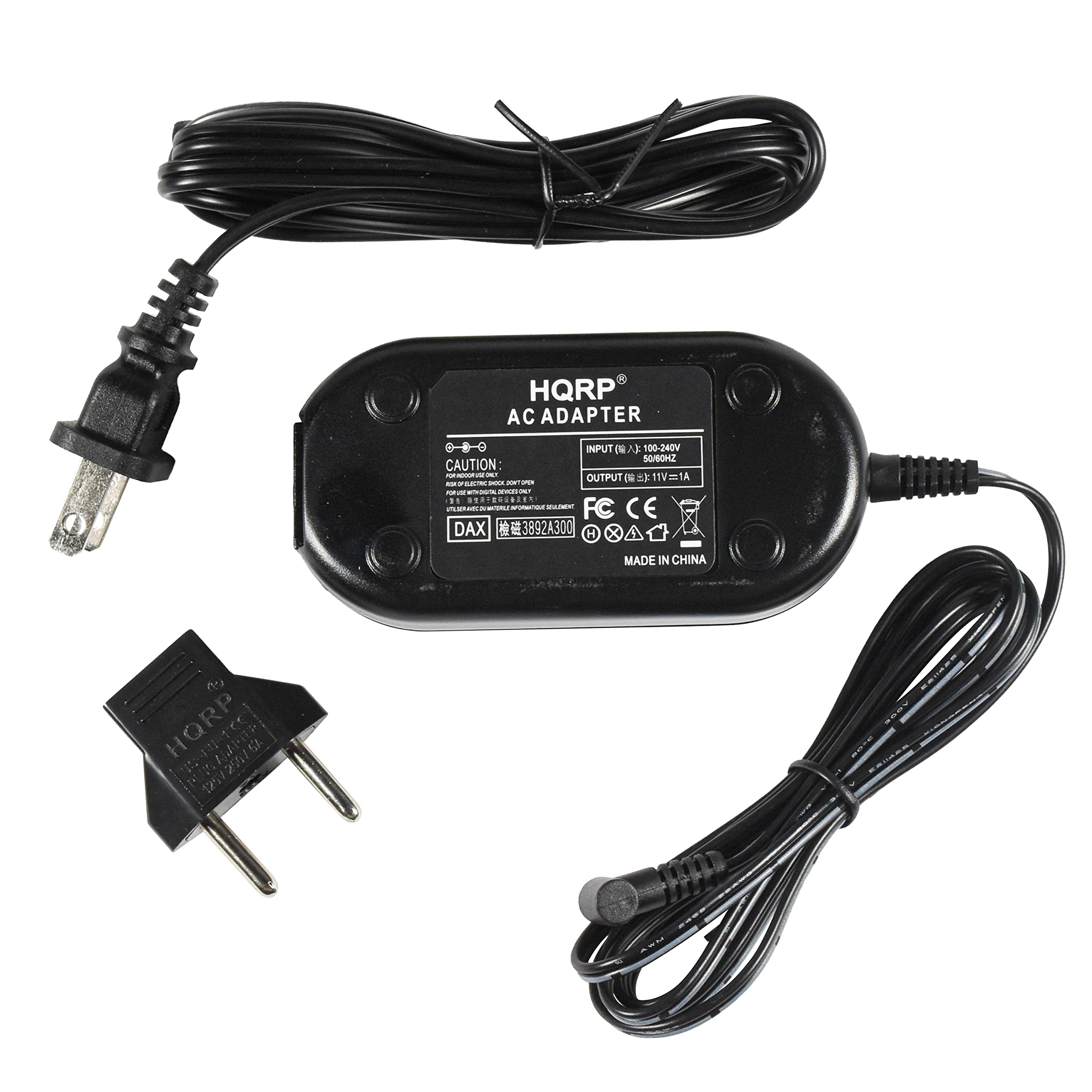 HQRP AC Adapter & Power Supply for JVC GR-SXM245/SXM250/DVL512/DVL515 Series Camcorders - Compatible with Multiple Models - Perfect for Home Videos, Travel Recording & Professional Filming