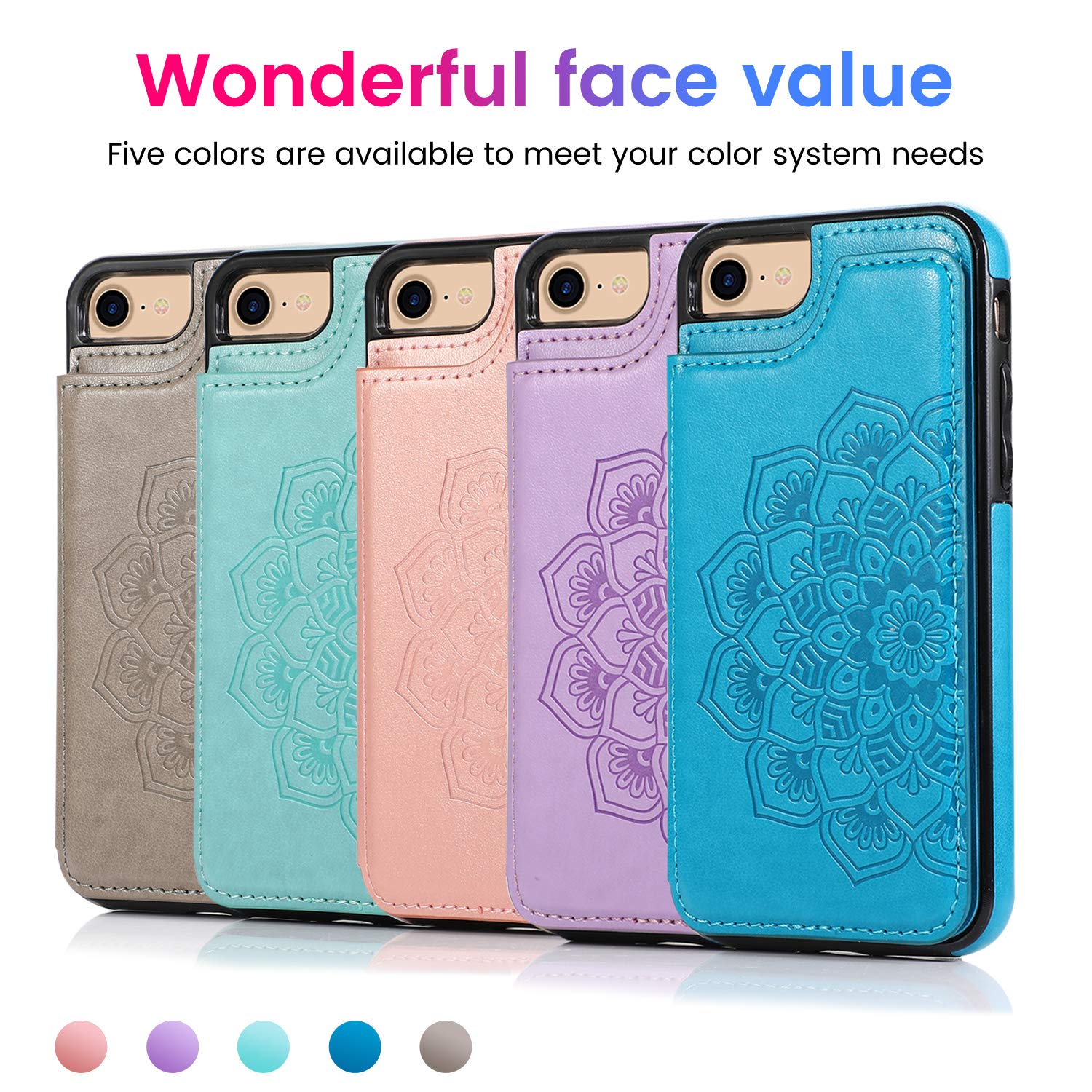 Premium Leather Wallet Case for iPhone SE 2020/7/8 - Slim Protective Cover with Card Holder Slot & Kickstand (Purple) | Perfect for Everyday Use, Travel & Hands-Free Viewing