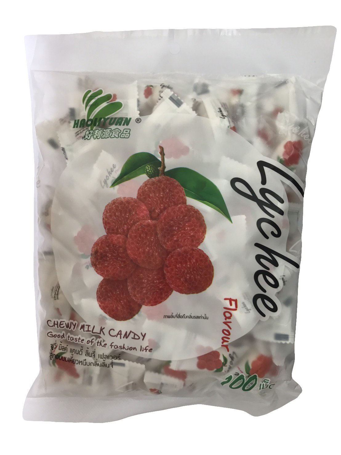 Haoliyuan Lychee Flavor Gummy Candy - Sweet, Soft & Chewy Milk Candy, 100 Pieces (13.4 Oz) - Perfect for Parties, Snacking & Gift Giving