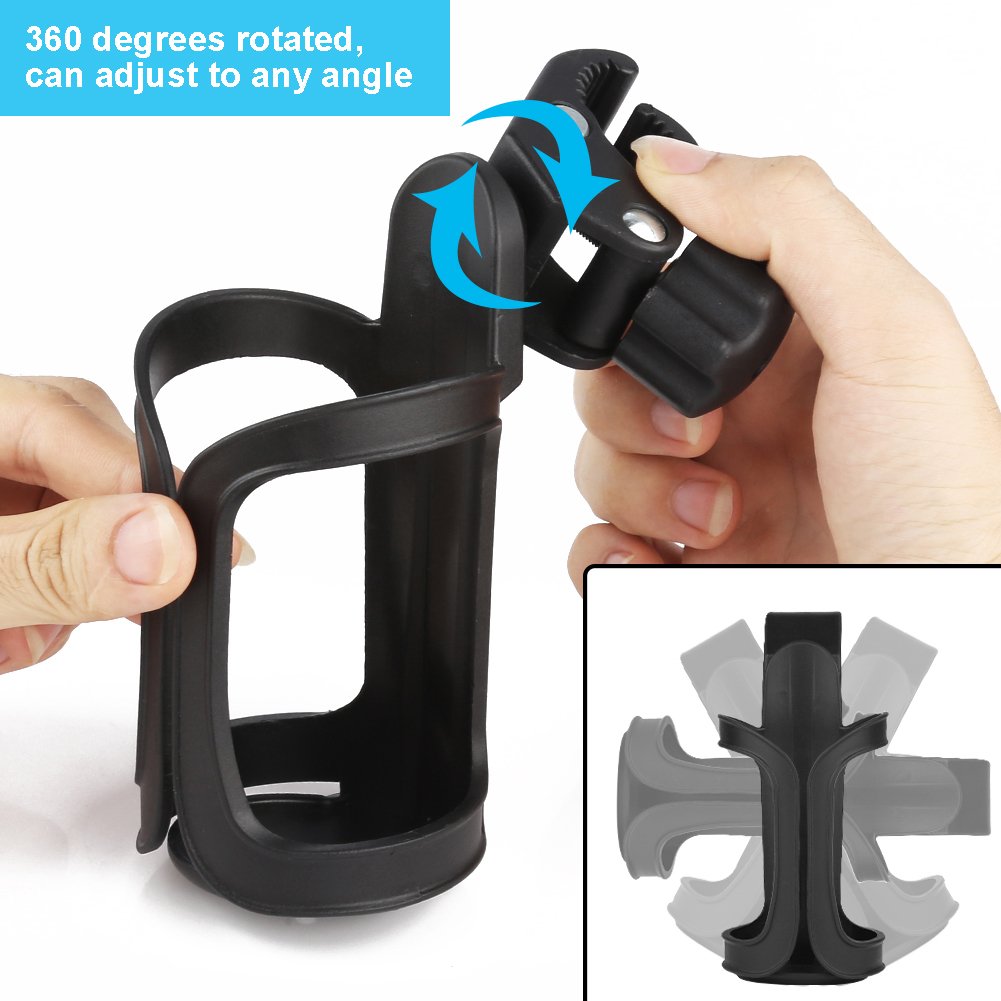 **Accmor Universal Cup Holder for Walkers, Wheelchairs & Rollators - Black Drink Holder Accessory for Mobility Scooters & Rollator Walkers - Perfect for Outdoor Activities, Travel & Daily Use**