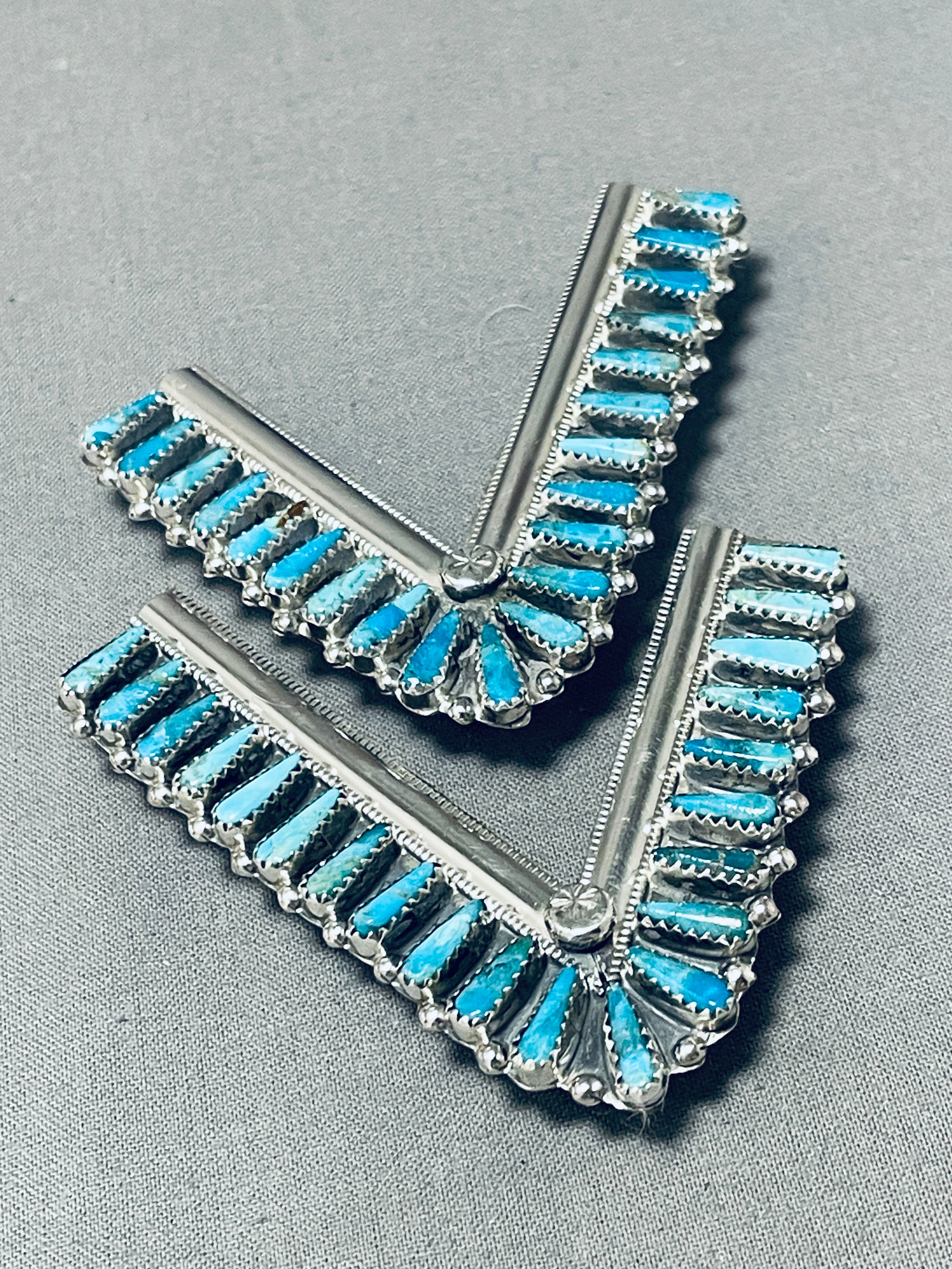 Authentic Navajo Sterling Silver Turquoise Collar Pins - Handcrafted by Tommy Lowe | Native American Jewelry for Men & Women | Perfect for Weddings, Gifts & Special Occasions